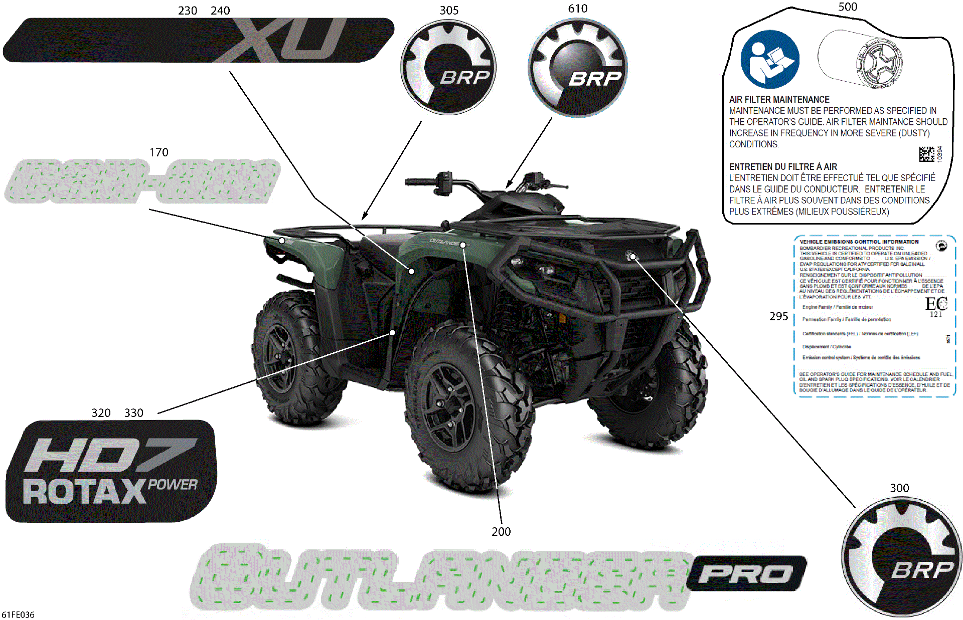 An Image of a Genuine Can-Am Parts Schematic Diagram showing the schematic - BODY - FEATURE DECALS