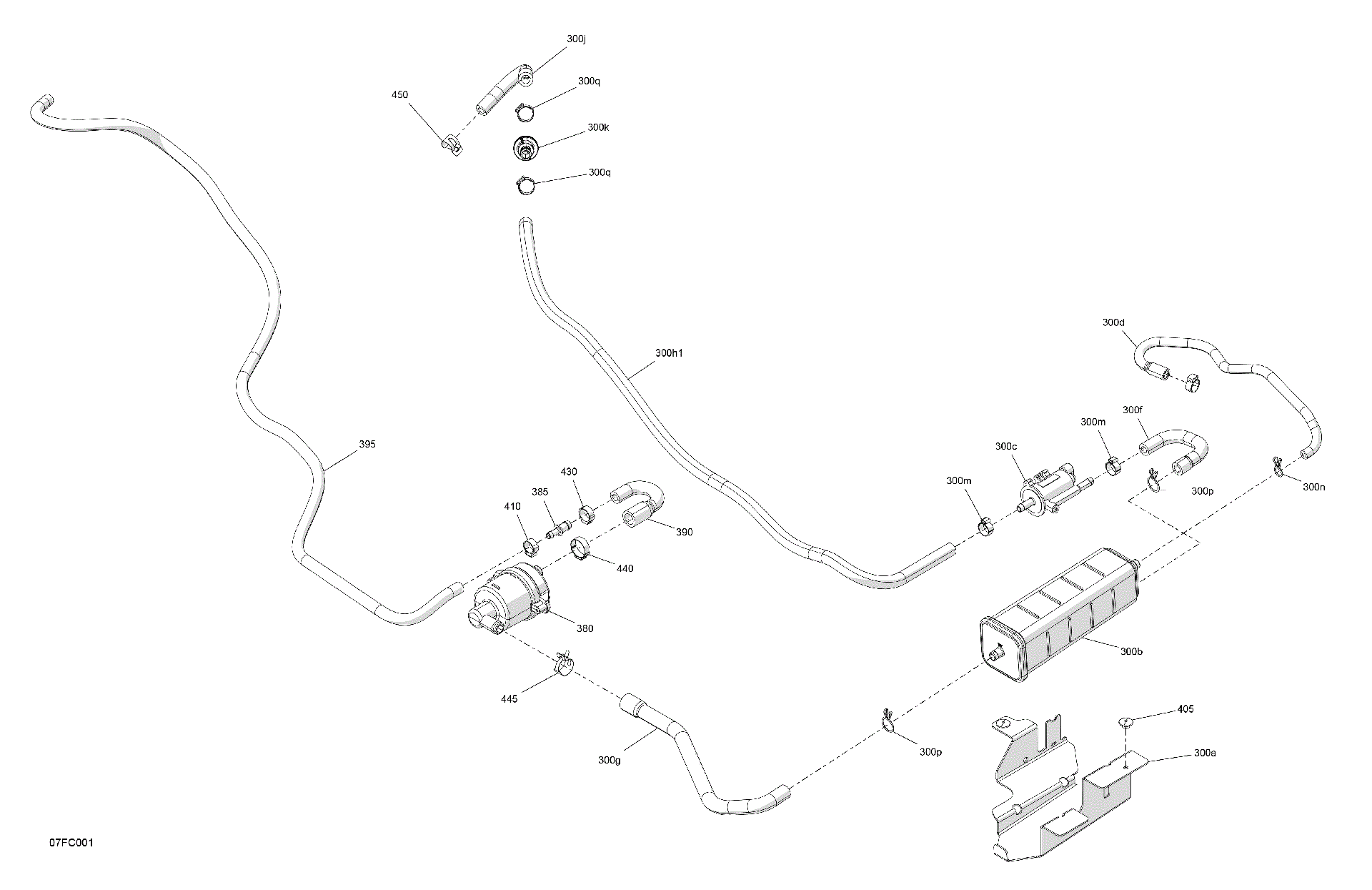 An Image of a Genuine Can-Am Parts Schematic Diagram showing the schematic - ENGINE - CANISTER CHARCOAL ASSEMBLY
