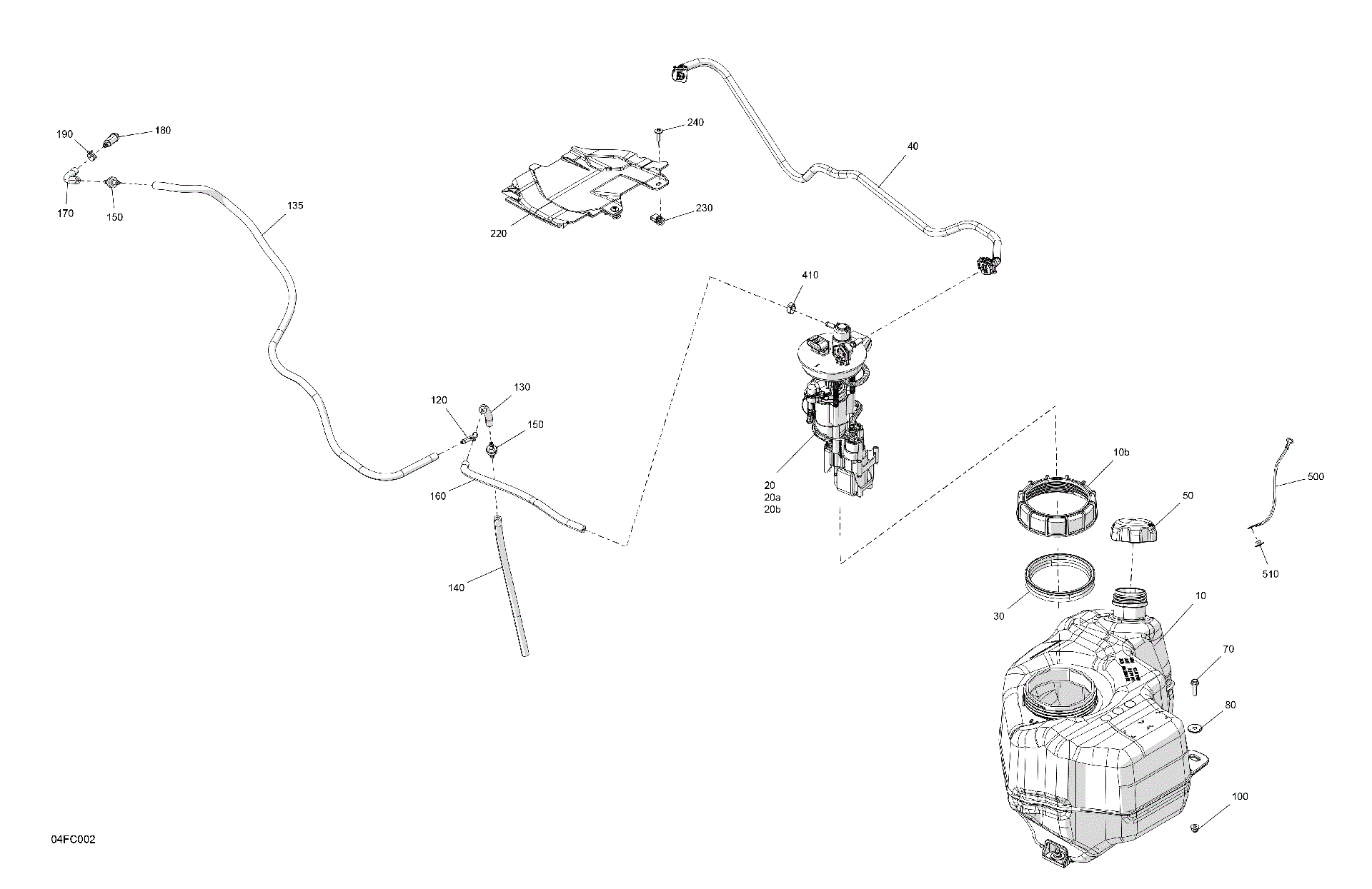 An Image of a Genuine Can-Am Parts Schematic Diagram showing the schematic - ENGINE - FUEL