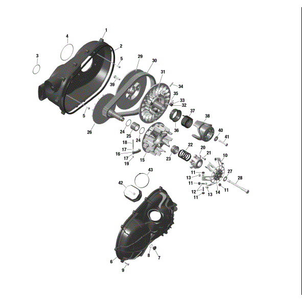 An Image of a Genuine Can-Am Parts Schematic Diagram showing the schematic - ROTAX - CVT