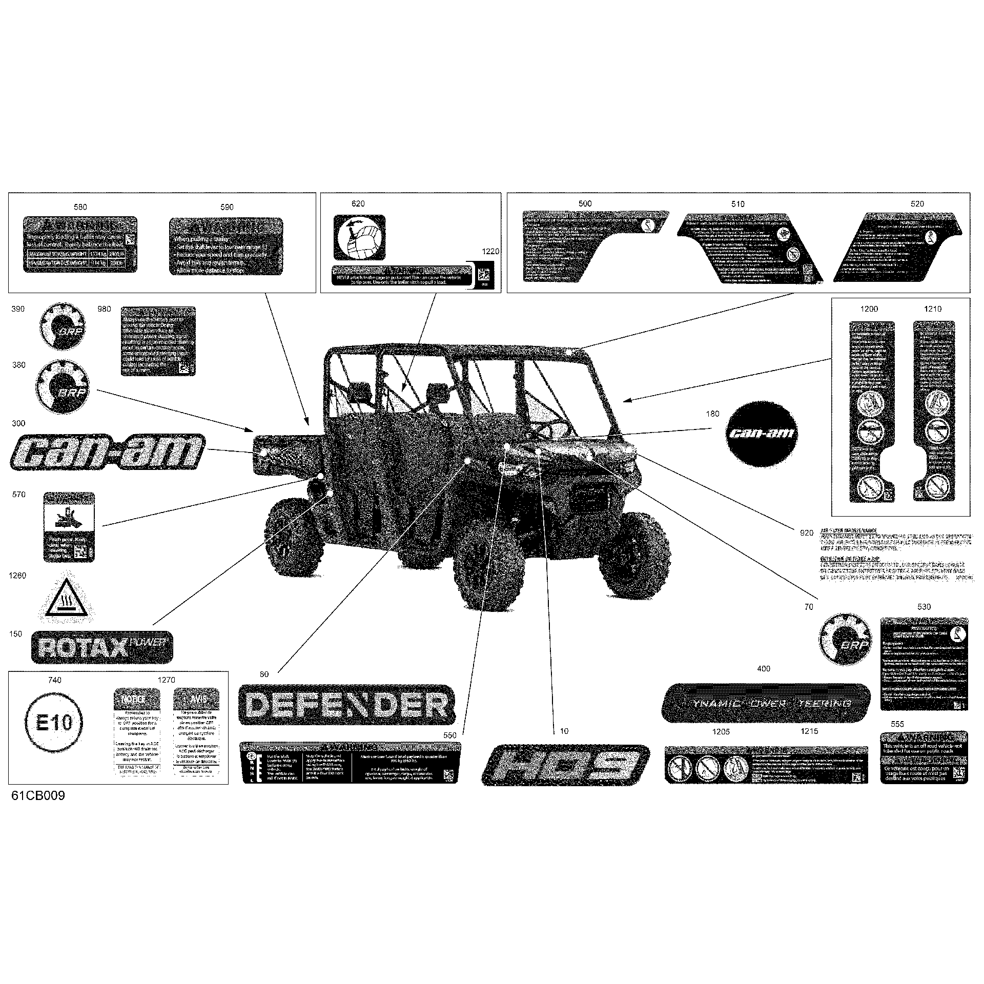 An Image of a Genuine Can-Am Parts Schematic Diagram showing the schematic - BODY - DECALS