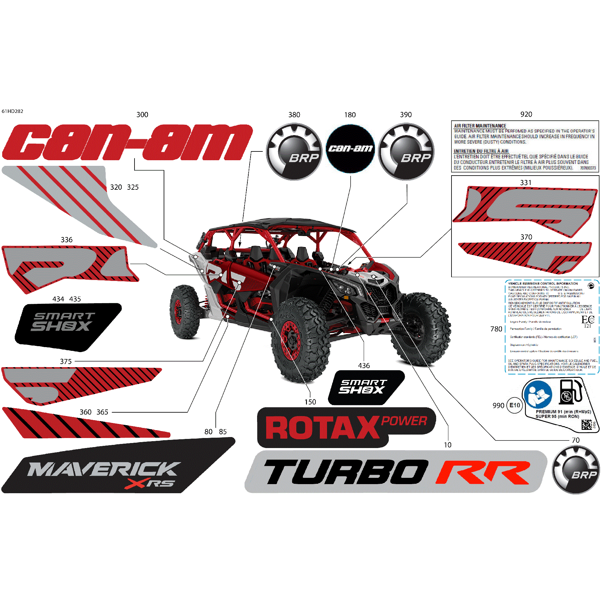 An Image of a Genuine Can-Am Parts Schematic Diagram showing the schematic - BODY - DECALS