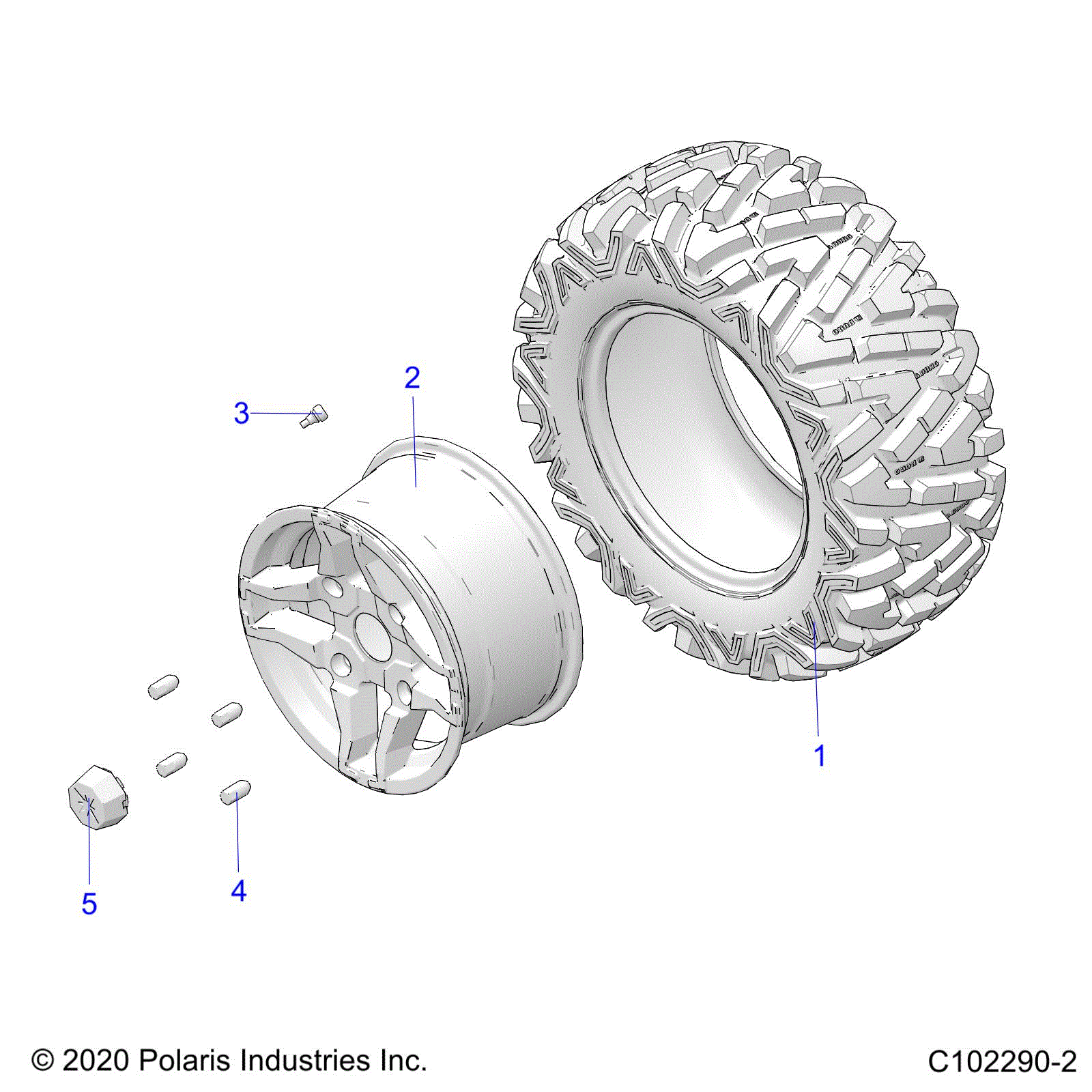 Polaris OEM Schematic | WHEELS: REAR TIRE Witchdoctors