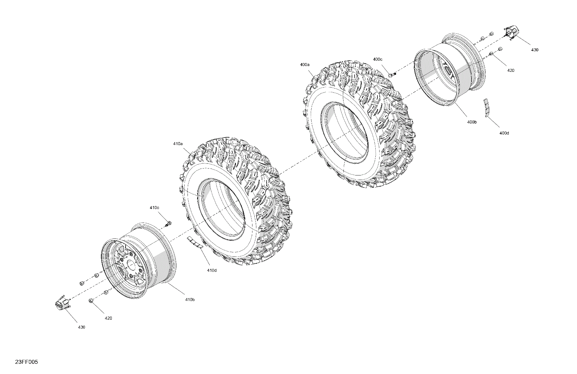 An Image of a Genuine Can-Am Parts Schematic Diagram showing the schematic - DRIVE - REAR WHEELS