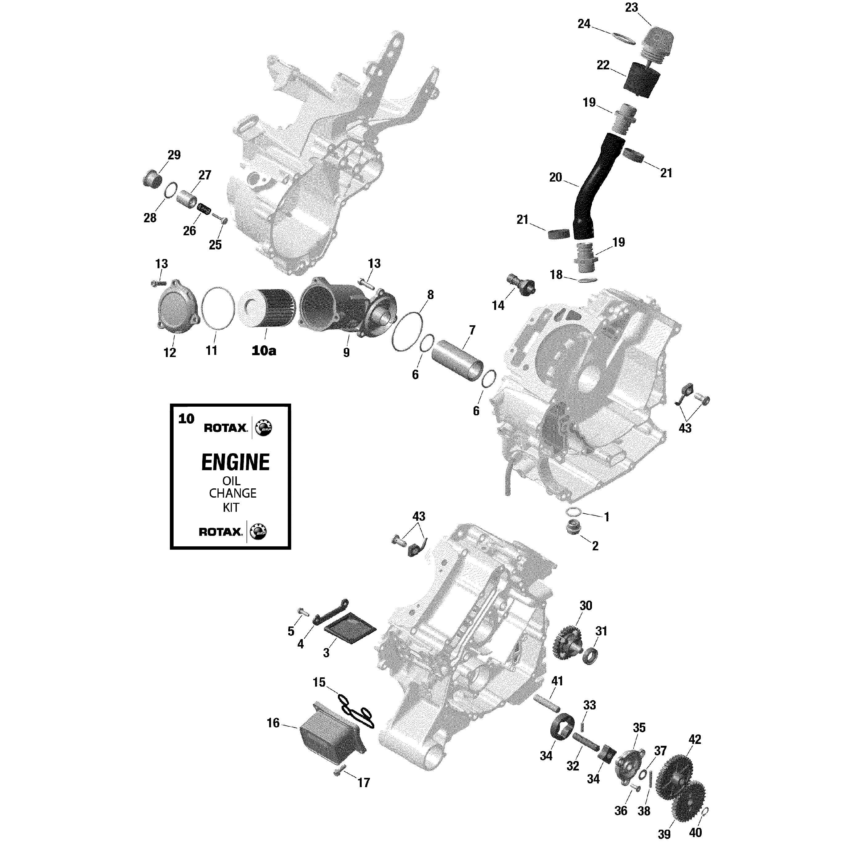 An Image of a Genuine Can-Am Parts Schematic Diagram showing the schematic - ROTAX - ENGINE LUBRICATION - LTD CAB