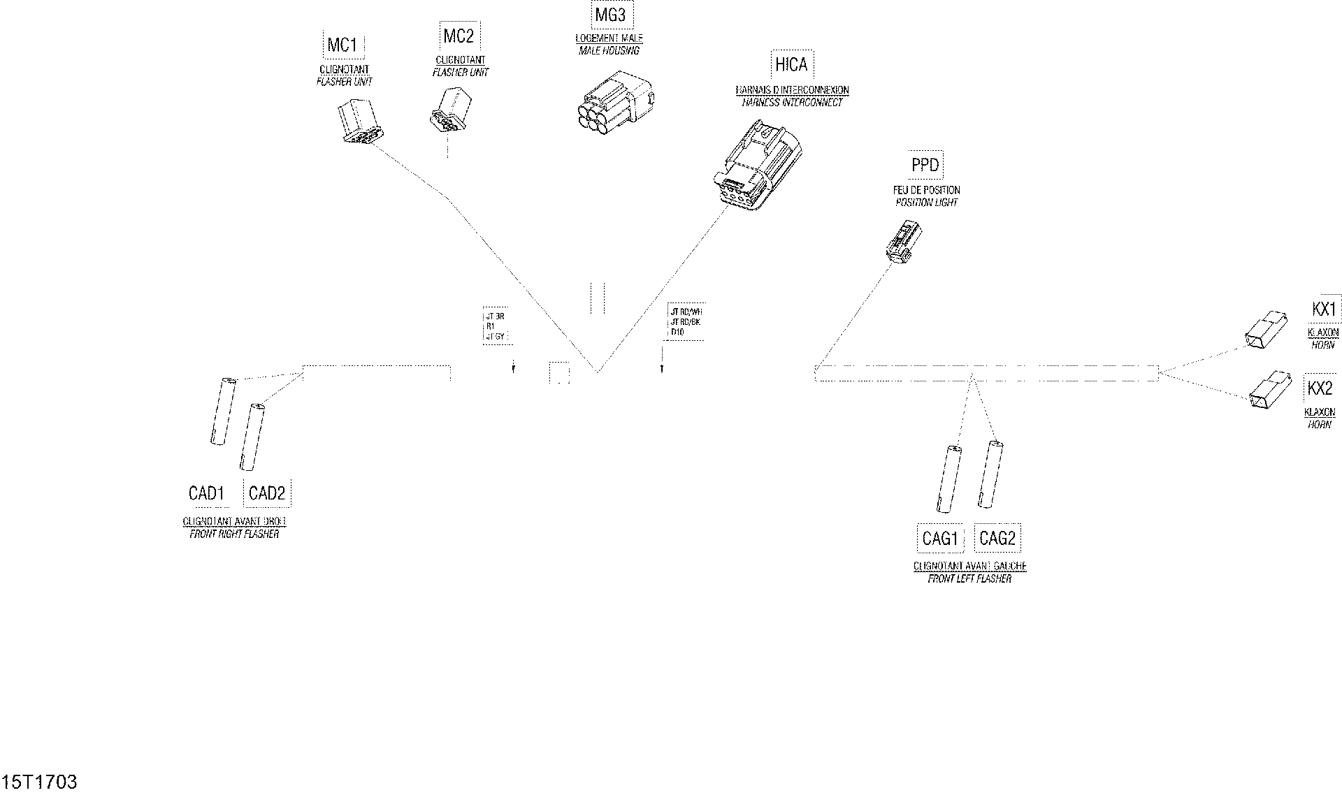 An Image of a Genuine Can-Am Parts Schematic Diagram showing the schematic - ELECTRICAL HARNESS - EUROPE 710004680