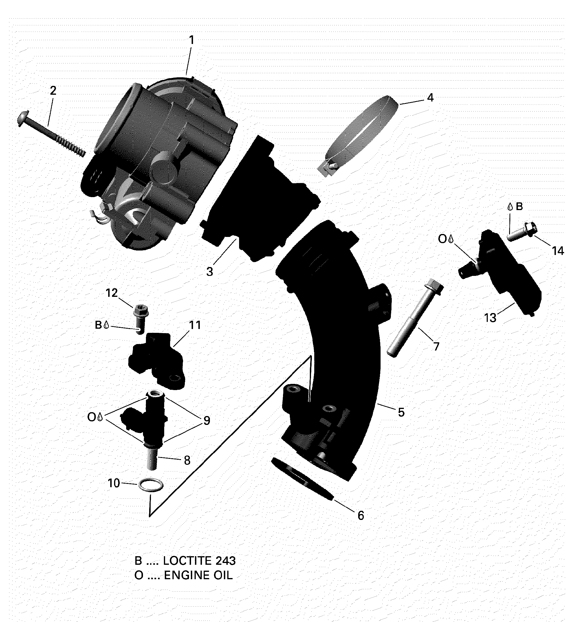 An Image of a Genuine Can-Am Parts Schematic Diagram showing the schematic - AIR INTAKE MANIFOLD AND THROTTLE BODY