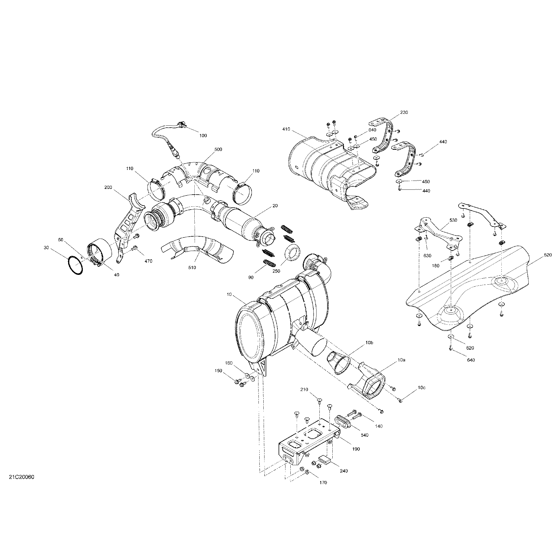 An Image of a Genuine Can-Am Parts Schematic Diagram showing the schematic - EXHAUST
