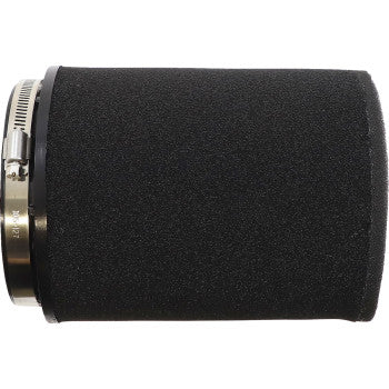 The Honda Replacement Air Filter by All Balls is a cylindrical black foam filter with a metal clamp, designed as an OEM replacement for engines or machinery. Perfect for upgrading from cellulose air filters.