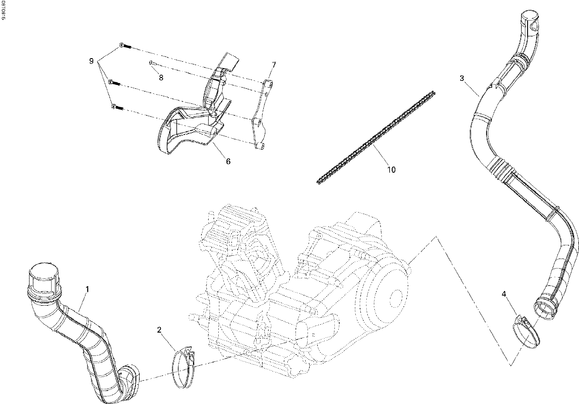 An Image of a Genuine Can-Am Parts Schematic Diagram showing the schematic - ENGINE