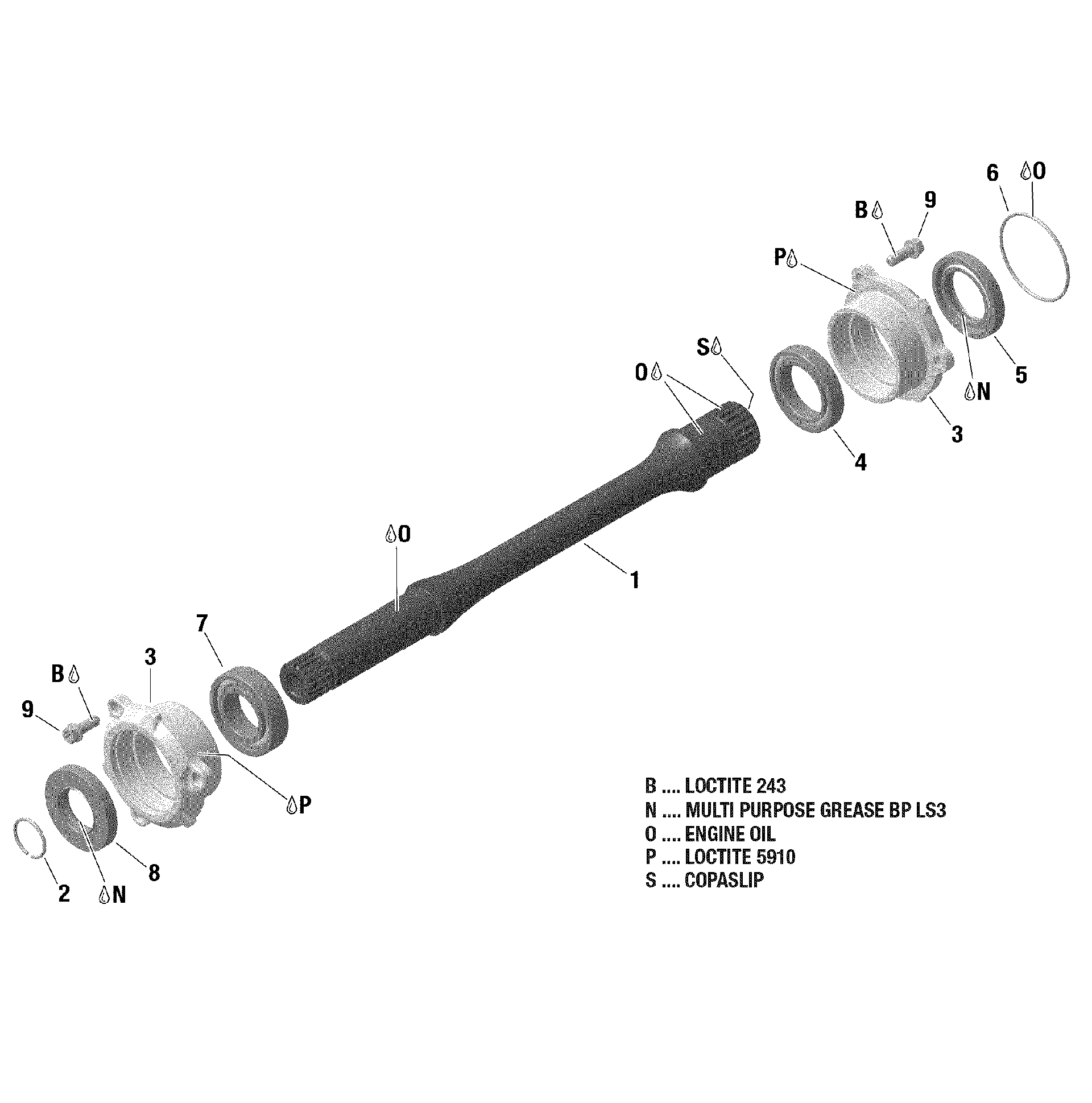 An Image of a Genuine Can-Am Parts Schematic Diagram showing the schematic - DRIVE SHAFT