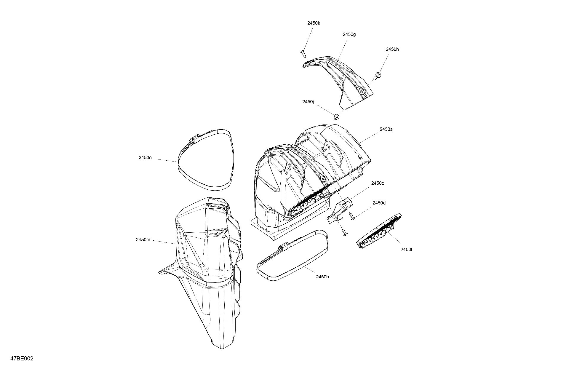 An Image of a Genuine Can-Am Parts Schematic Diagram showing the schematic - BODY - SNORKEL