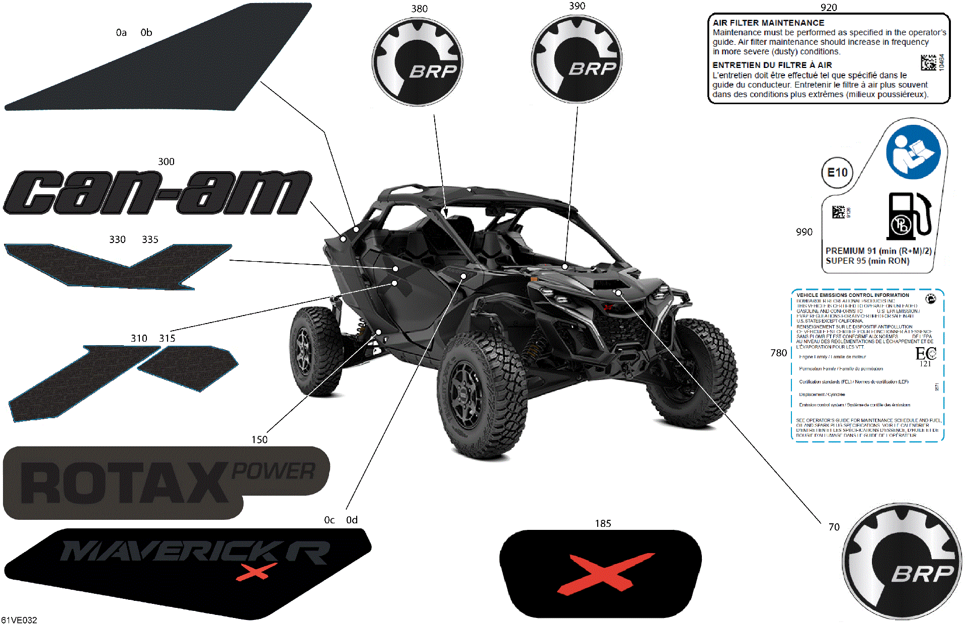 An Image of a Genuine Can-Am Parts Schematic Diagram showing the schematic - BODY - DECALS