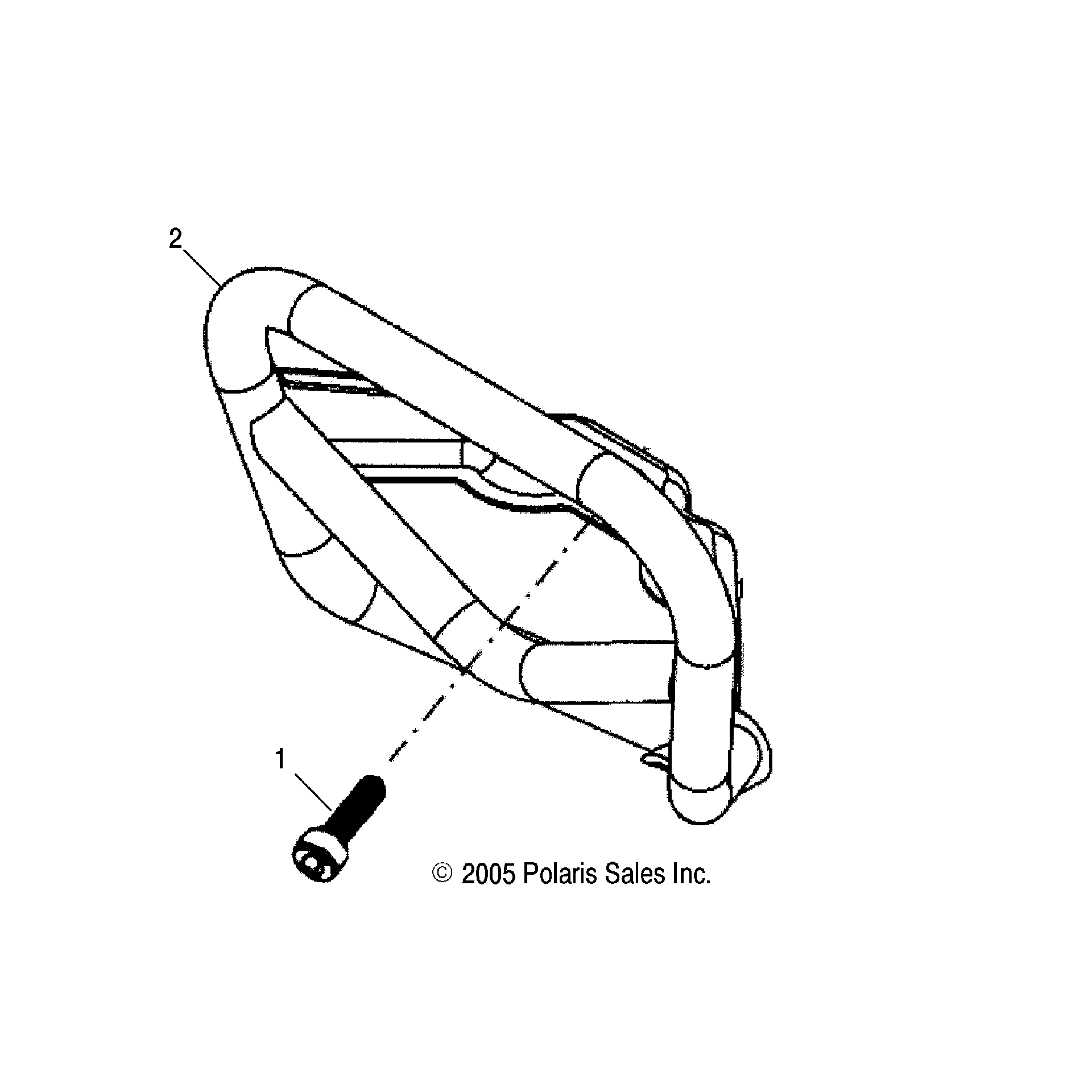 An Image of a Genuine Polaris Parts Schematic Diagram showing the schematic - CHASSIS: BUMPER - 2015 POLARIS PHOENIX 200