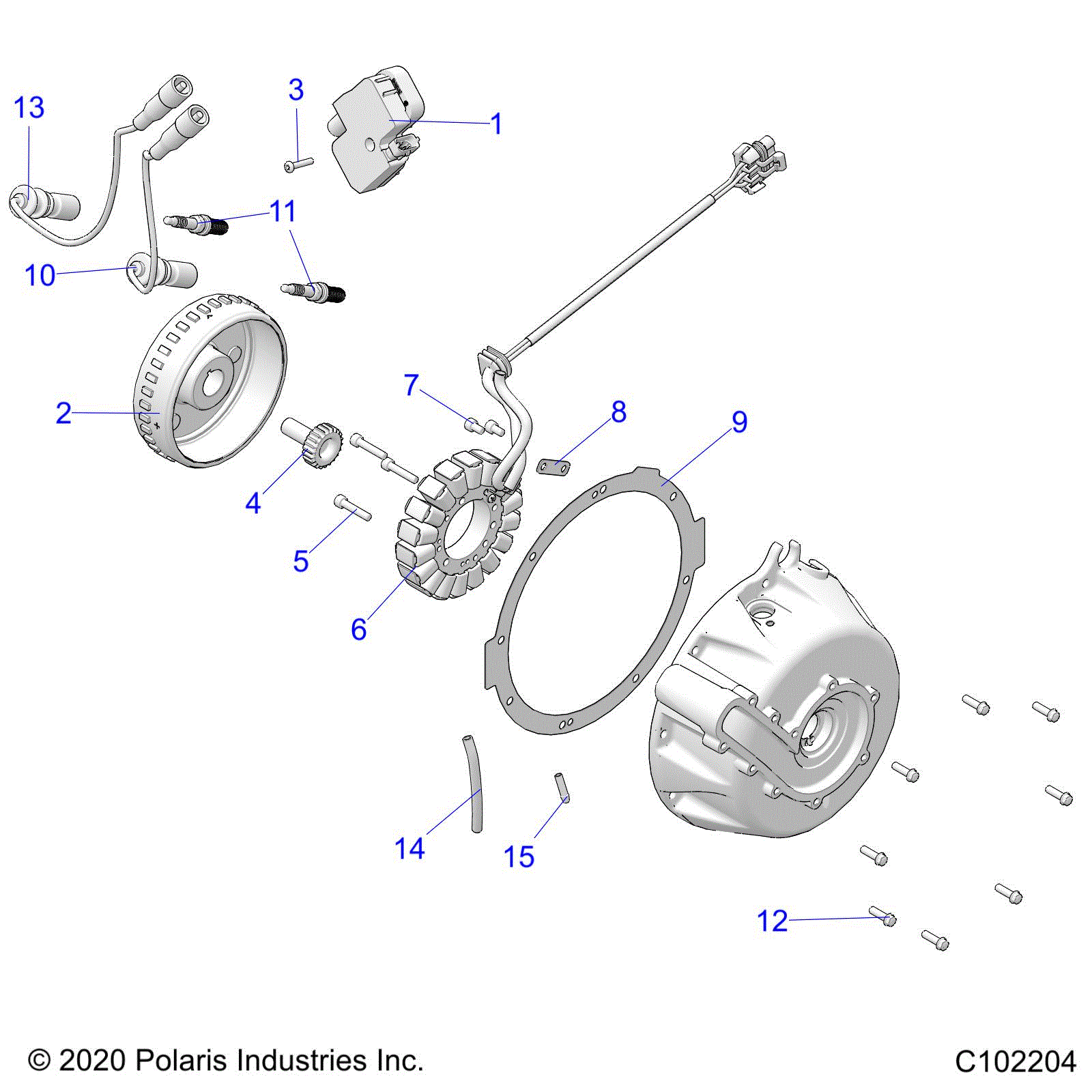 An Image of a Genuine Polaris Parts Schematic Diagram showing the schematic - ELECTRICAL: IGNITION SYSTEM - 2021 POLARIS SPORTSMAN XP 1000 HIGH LIFTER