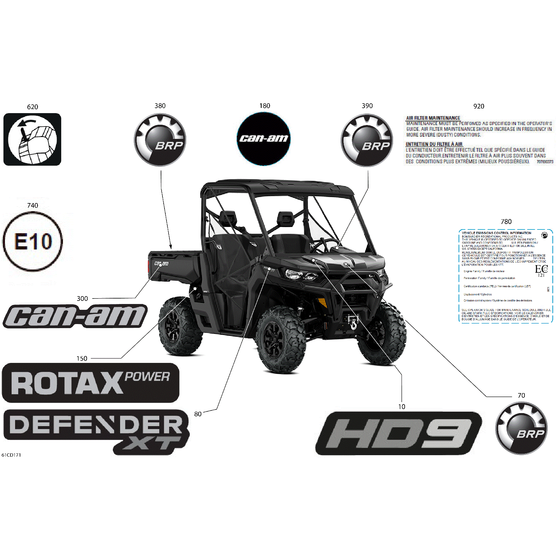An Image of a Genuine Can-Am Parts Schematic Diagram showing the schematic - BODY - DECALS