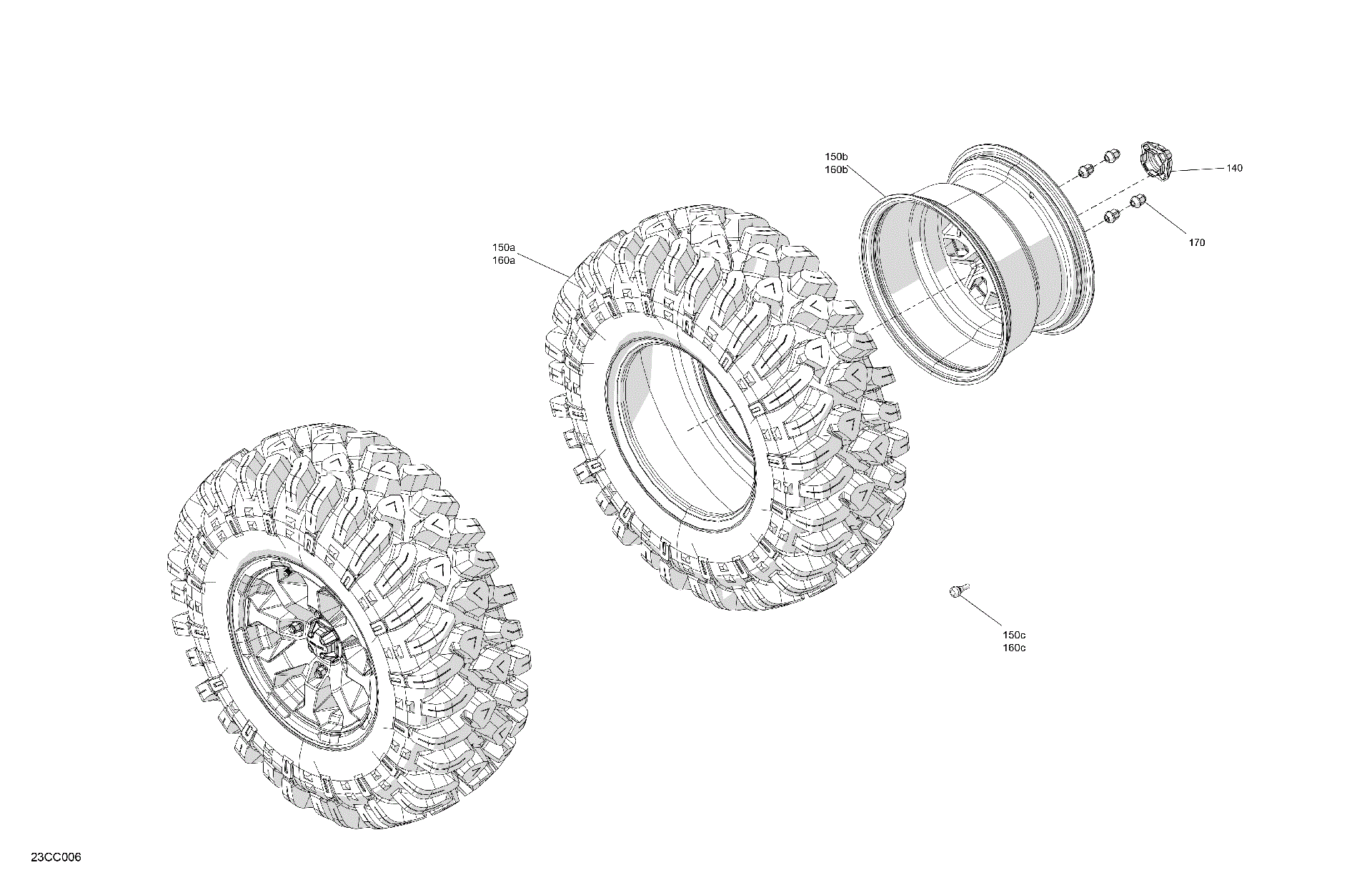 An Image of a Genuine Can-Am Parts Schematic Diagram showing the schematic - DRIVE - REAR WHEELS