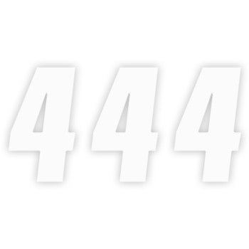 The FX Factory Number 4 White 4" by Factory Effex features bold, blocky white vinyl "4"s with a high-gloss finish and subtle shadowing for standout display on a light background.