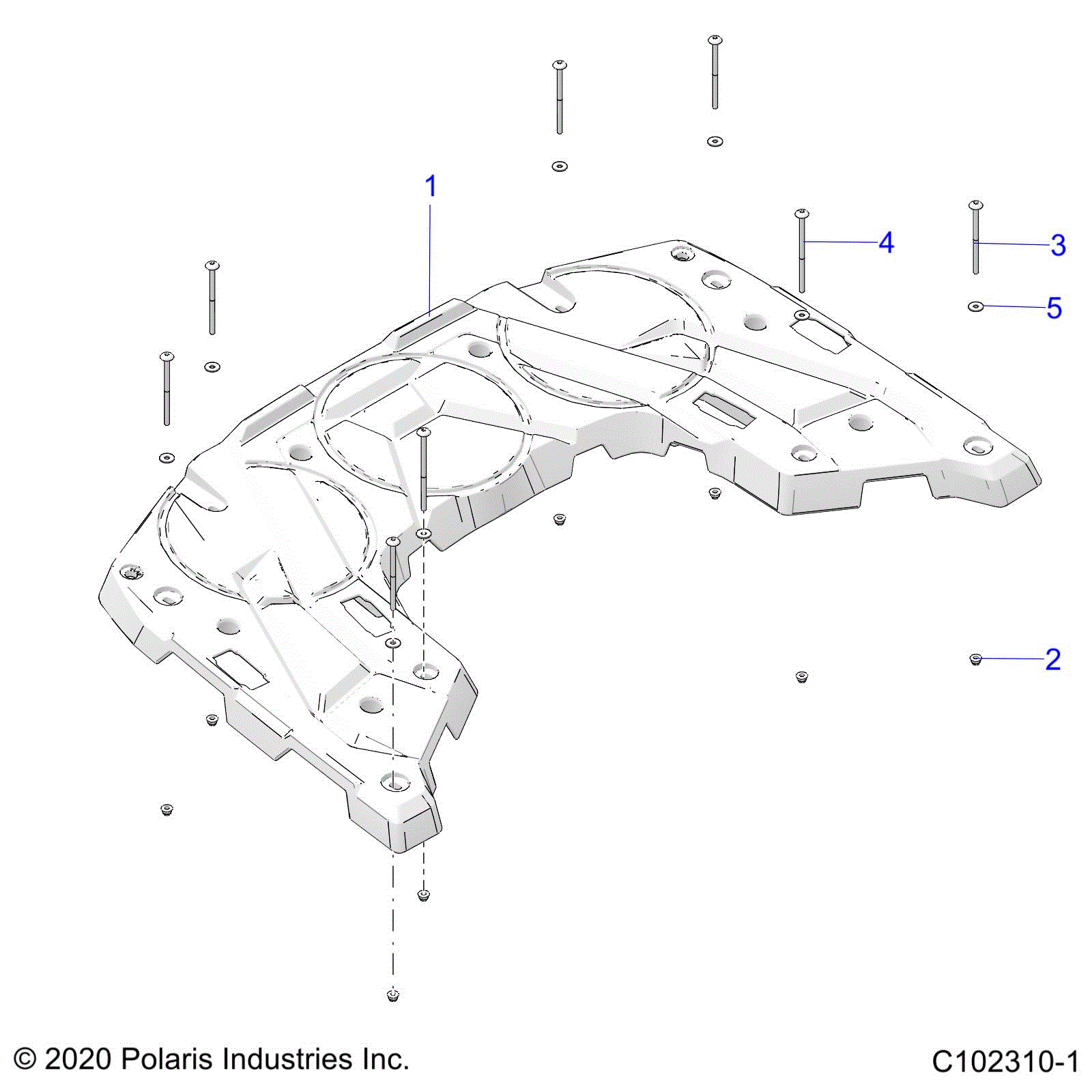 An Image of a Genuine Polaris Parts Schematic Diagram showing the schematic - BODY: REAR RACK - 2025 POLARIS SPORTSMAN 570