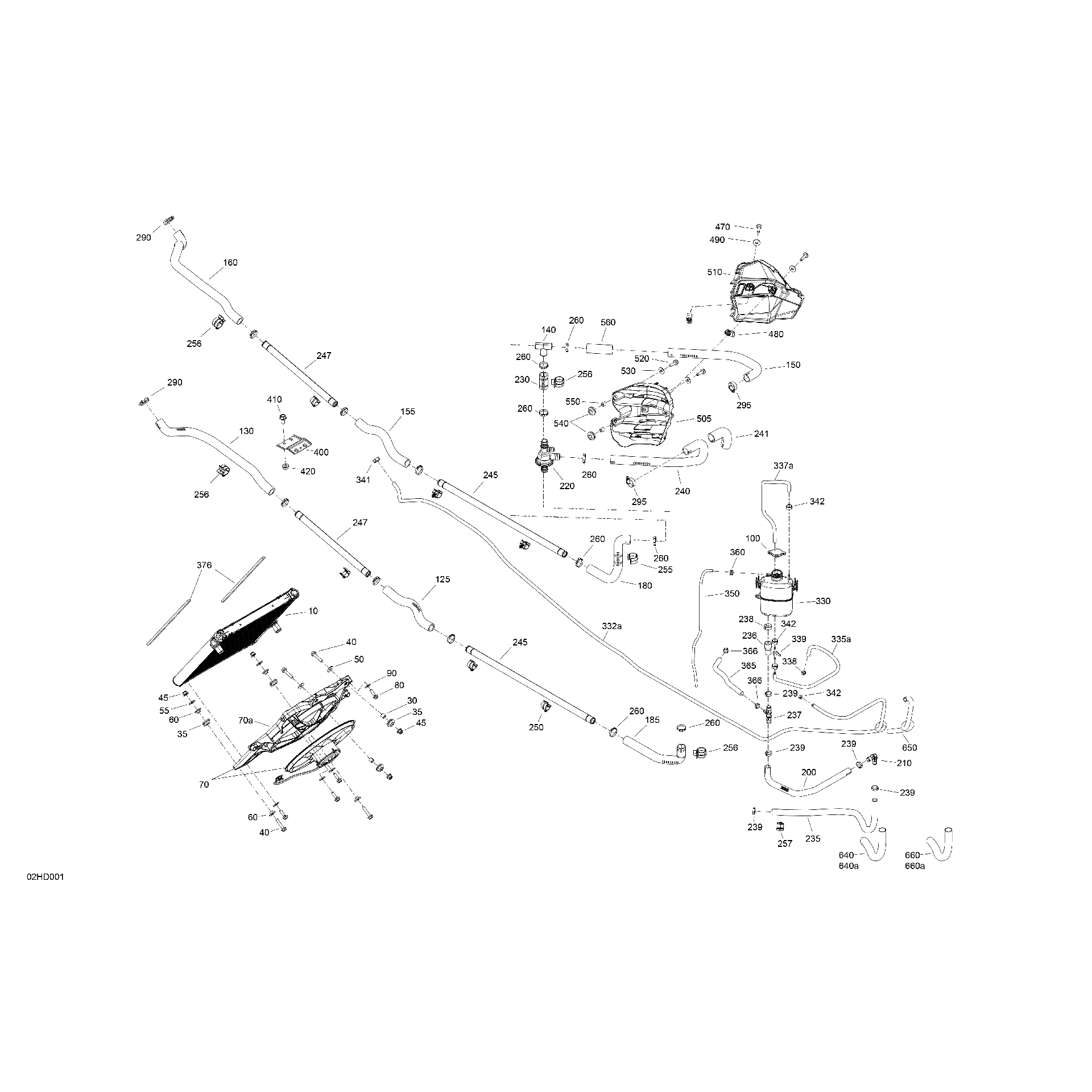 An Image of a Genuine Can-Am Parts Schematic Diagram showing the schematic - ENGINE - COOLING