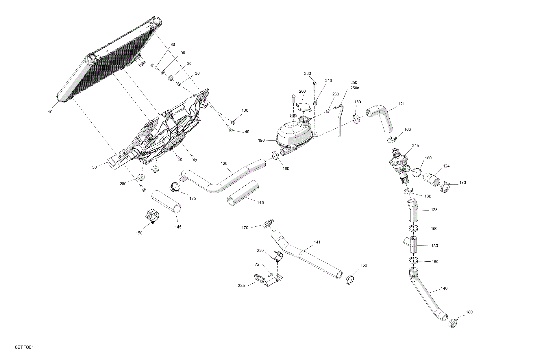 An Image of a Genuine Can-Am Parts Schematic Diagram showing the schematic - ENGINE - COOLING