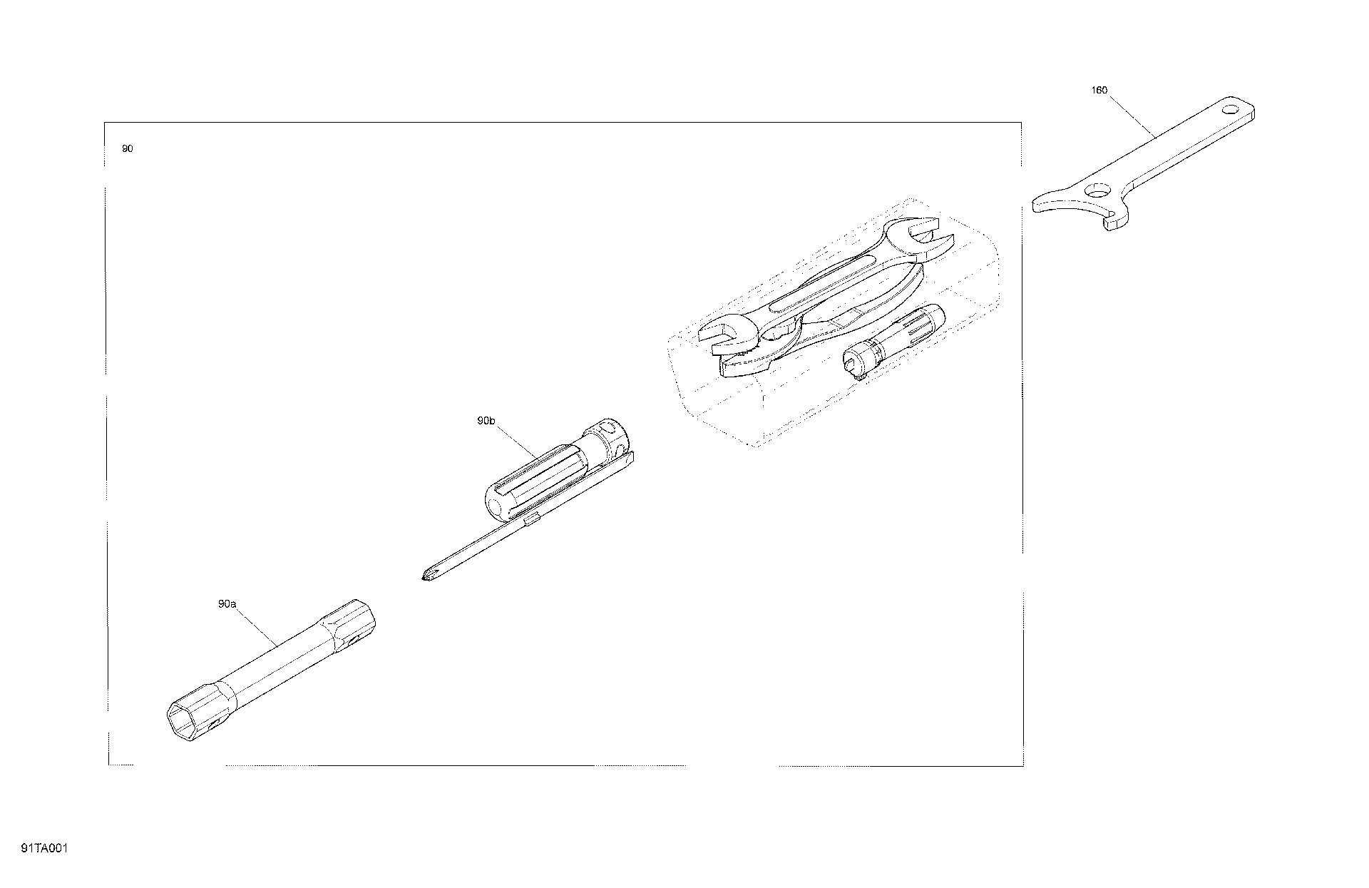 An Image of a Genuine Can-Am Parts Schematic Diagram showing the schematic - MISCELLANEOUS - TOOLS