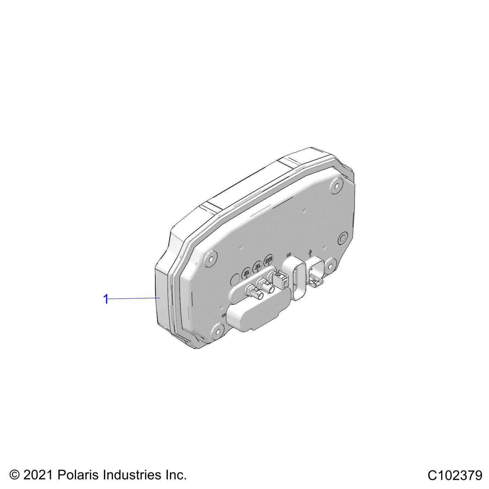 An Image of a Genuine Polaris Parts Schematic Diagram showing the schematic - ELECTRICAL: GAUGES and INDICATORS - 2024 POLARIS SPORTSMAN 570 EPS EBS RC LE