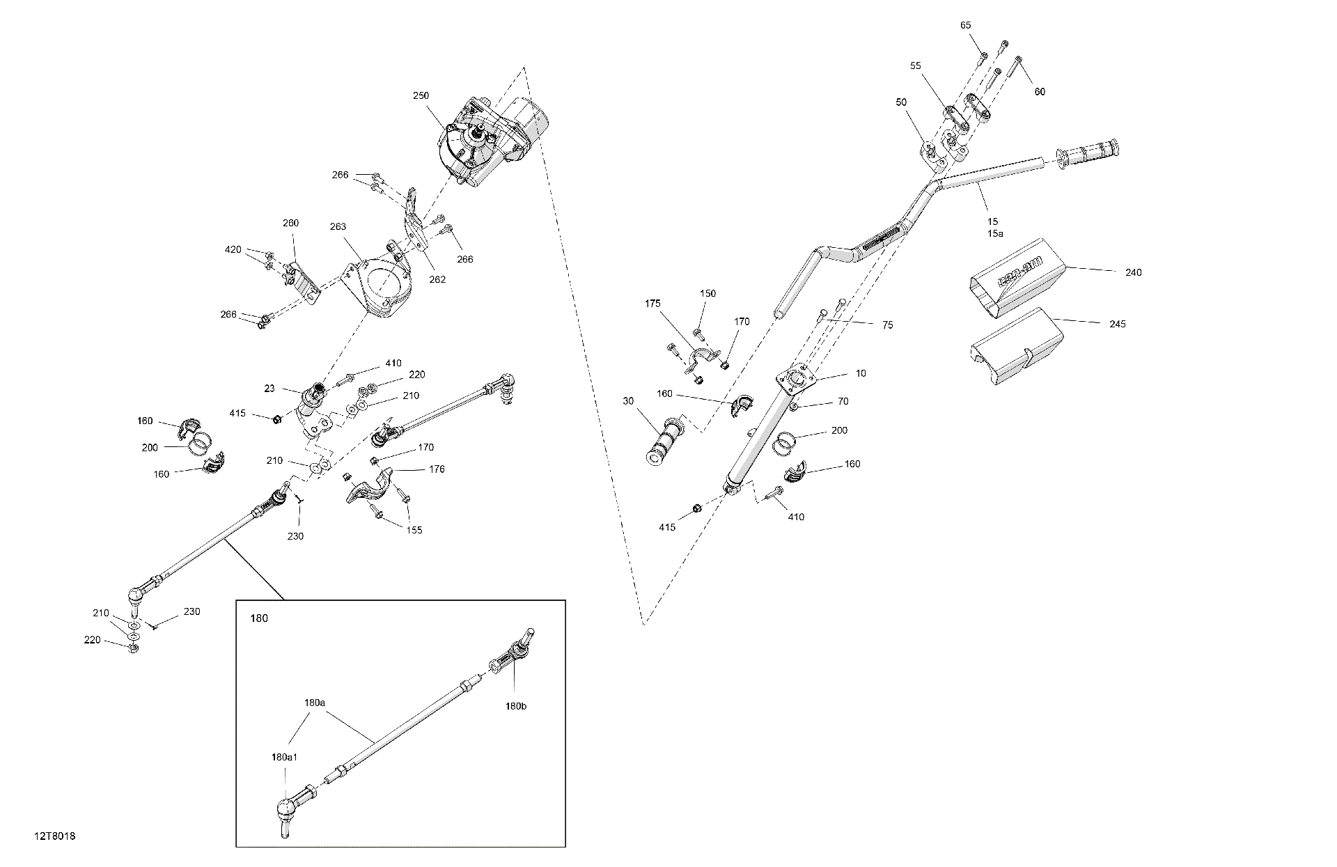 An Image of a Genuine Can-Am Parts Schematic Diagram showing the schematic - MECHANIC - STEERING