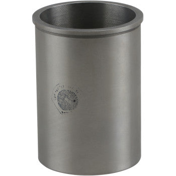 Cylindrical metal sleeve with smooth gray finish and stamped manufacturer mark near the top edge.