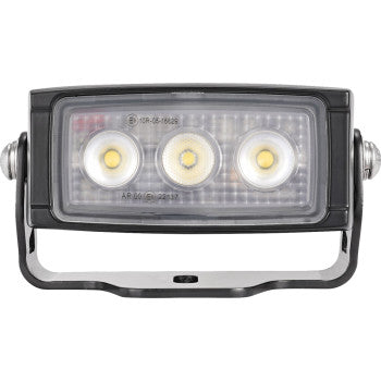 The Area Light Bar by Vision X is a rectangular LED work light with three center bulbs, flood optics for area lighting, a clear cover, and a metal bracket—perfect for overlanding and outdoor use.