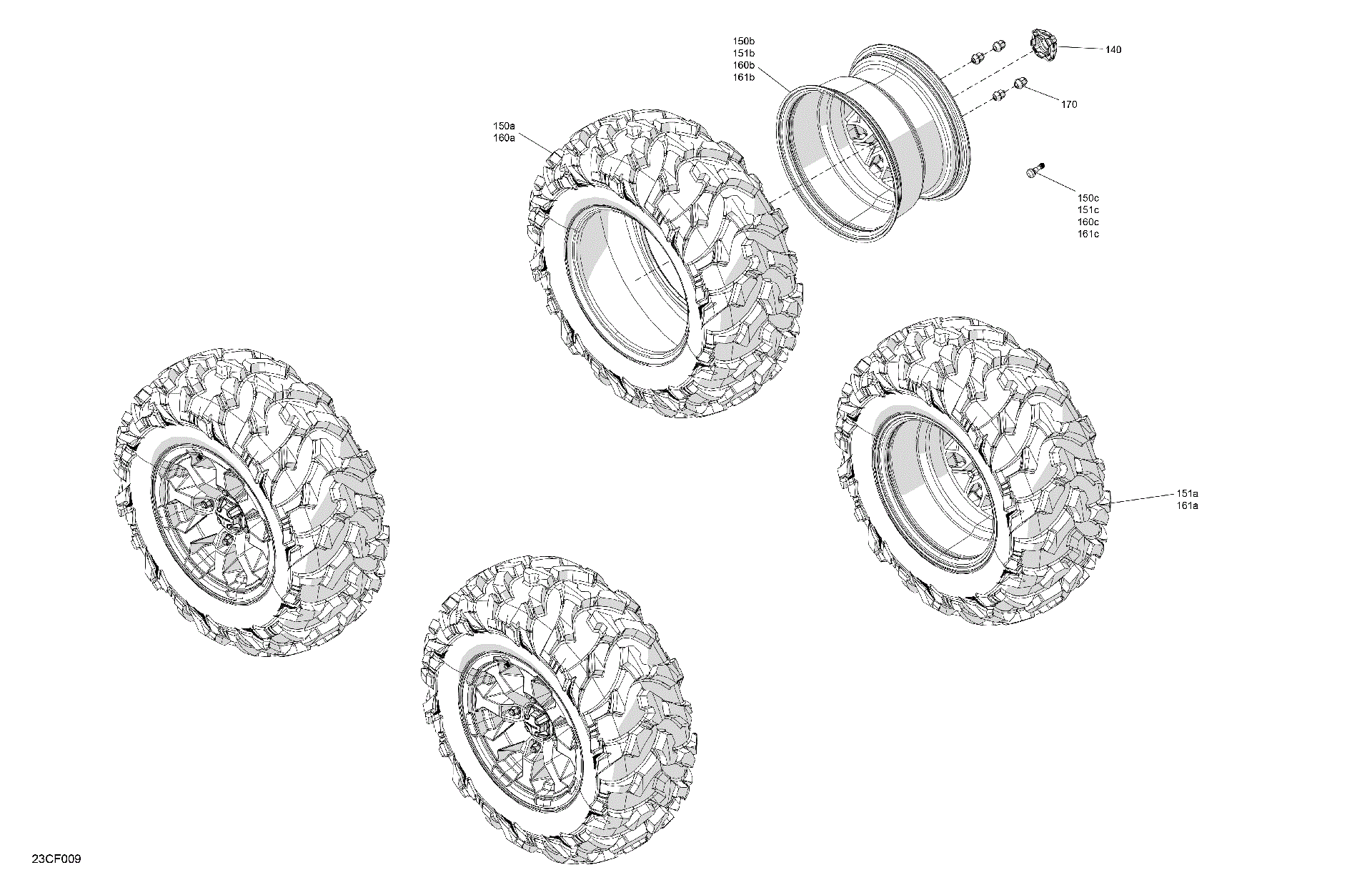 An Image of a Genuine Can-Am Parts Schematic Diagram showing the schematic - DRIVE - REAR WHEELS