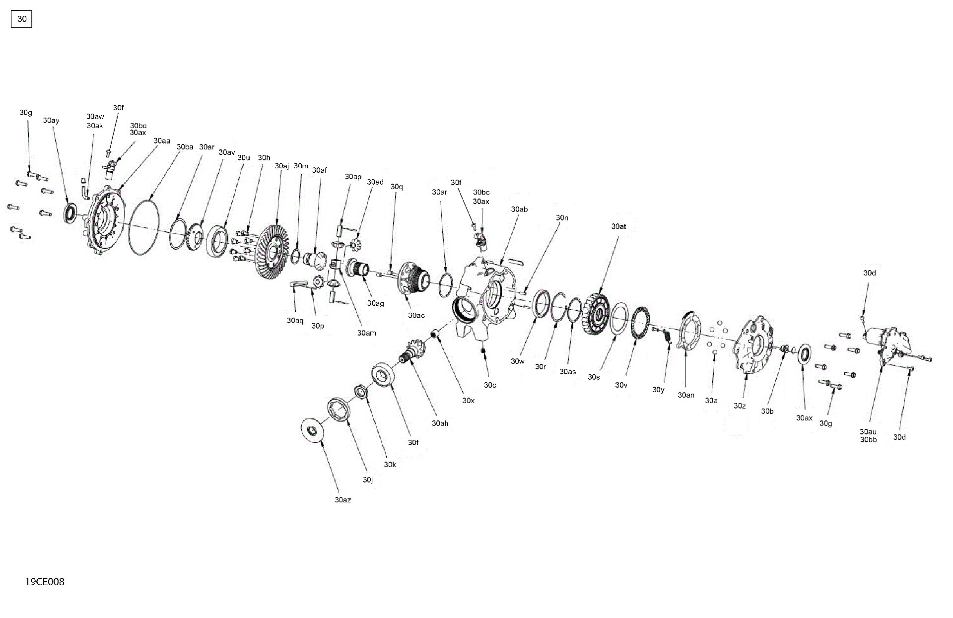 An Image of a Genuine Can-Am Parts Schematic Diagram showing the schematic - DRIVE - FRONT - DIFFERENTIAL PARTS