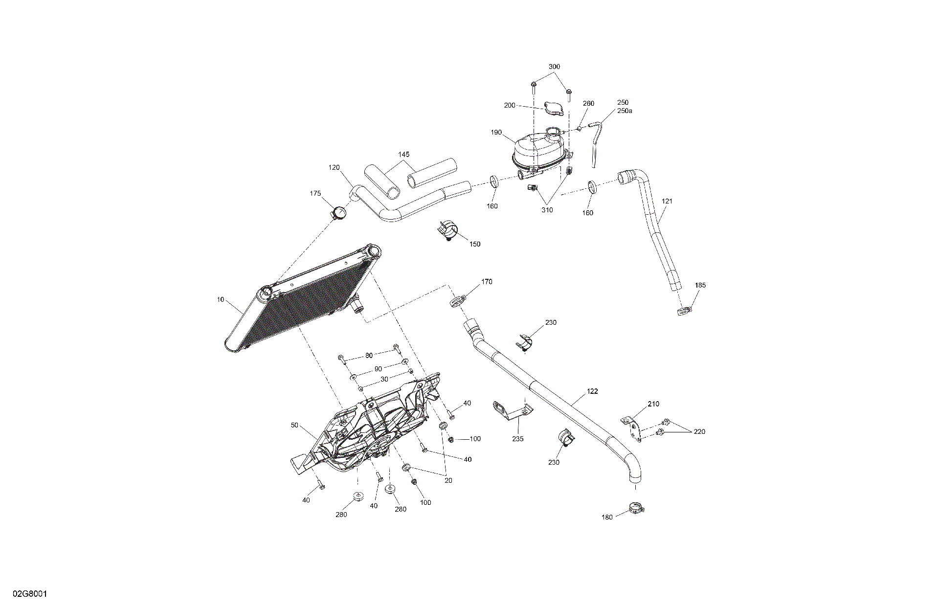 An Image of a Genuine Can-Am Parts Schematic Diagram showing the schematic - ENGINE - COOLING
