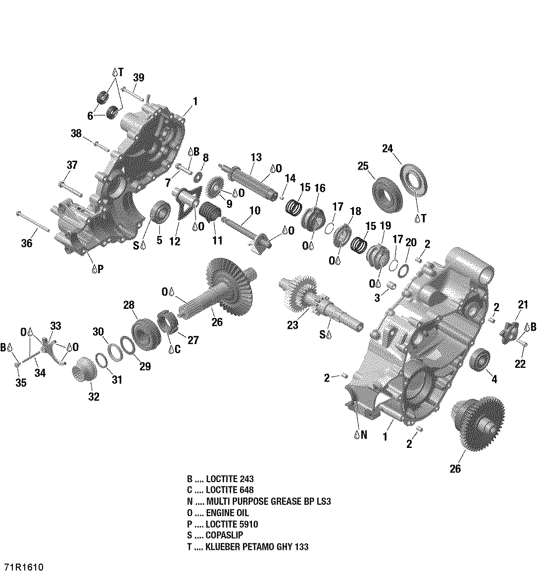An Image of a Genuine Can-Am Parts Schematic Diagram showing the schematic - GEAR BOX OUTPUT SHAFT - GBPS - PACKAGE PRO