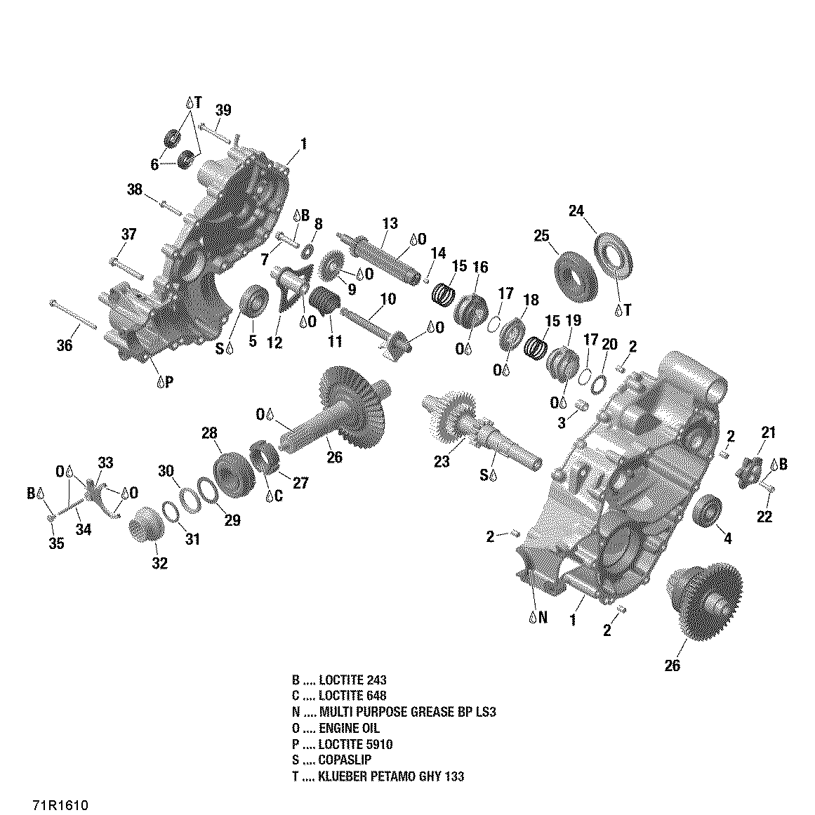 An Image of a Genuine Can-Am Parts Schematic Diagram showing the schematic - GEAR BOX OUTPUT SHAFT - GBPS - COMMANDER MAX