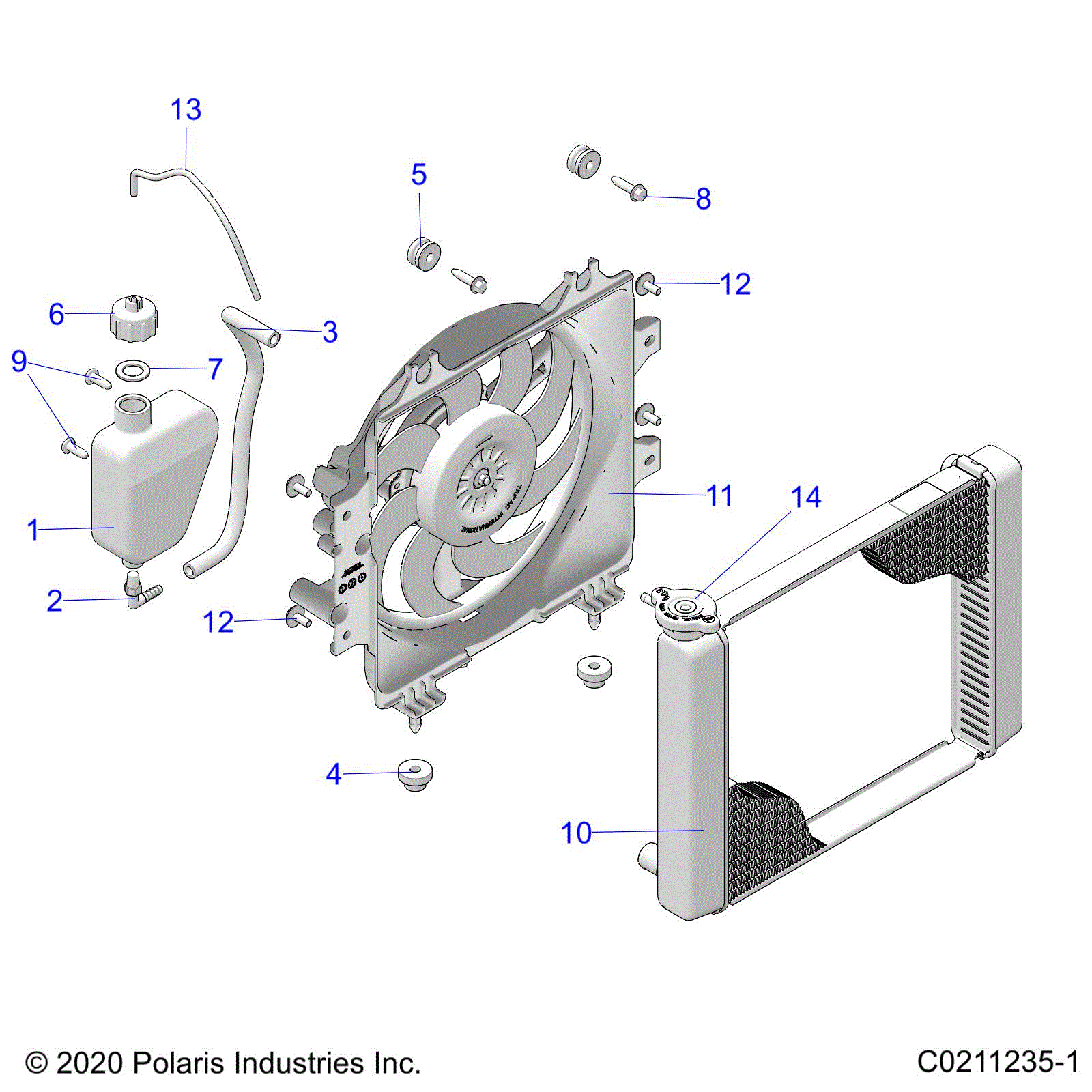 Polaris Schematic | ENGINE: COOL/RADIATOR FAN/OVERFLOW Witchdoctors