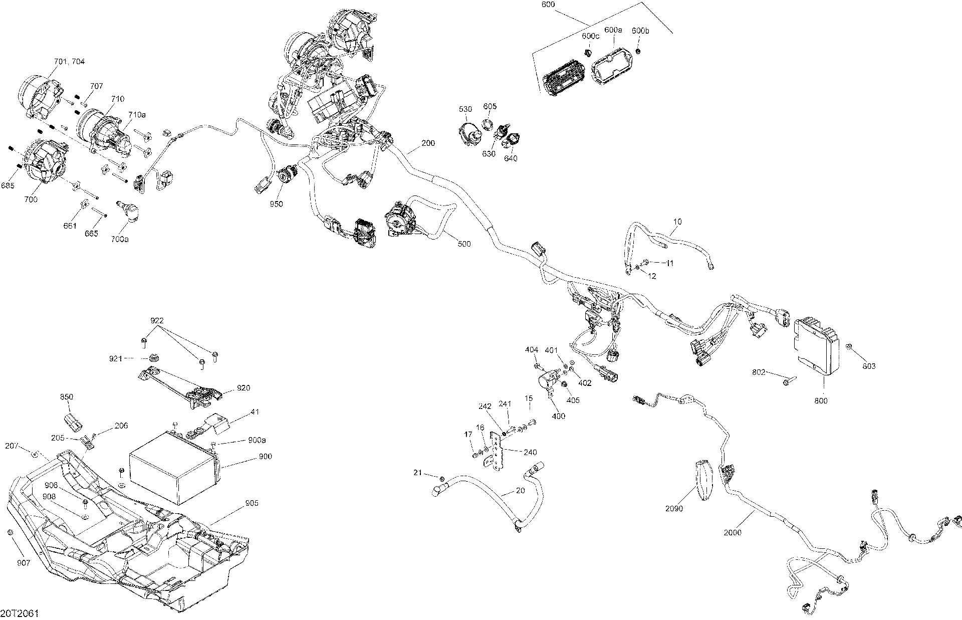 An Image of a Genuine Can-Am Parts Schematic Diagram showing the schematic - ELECTRICAL SYSTEM