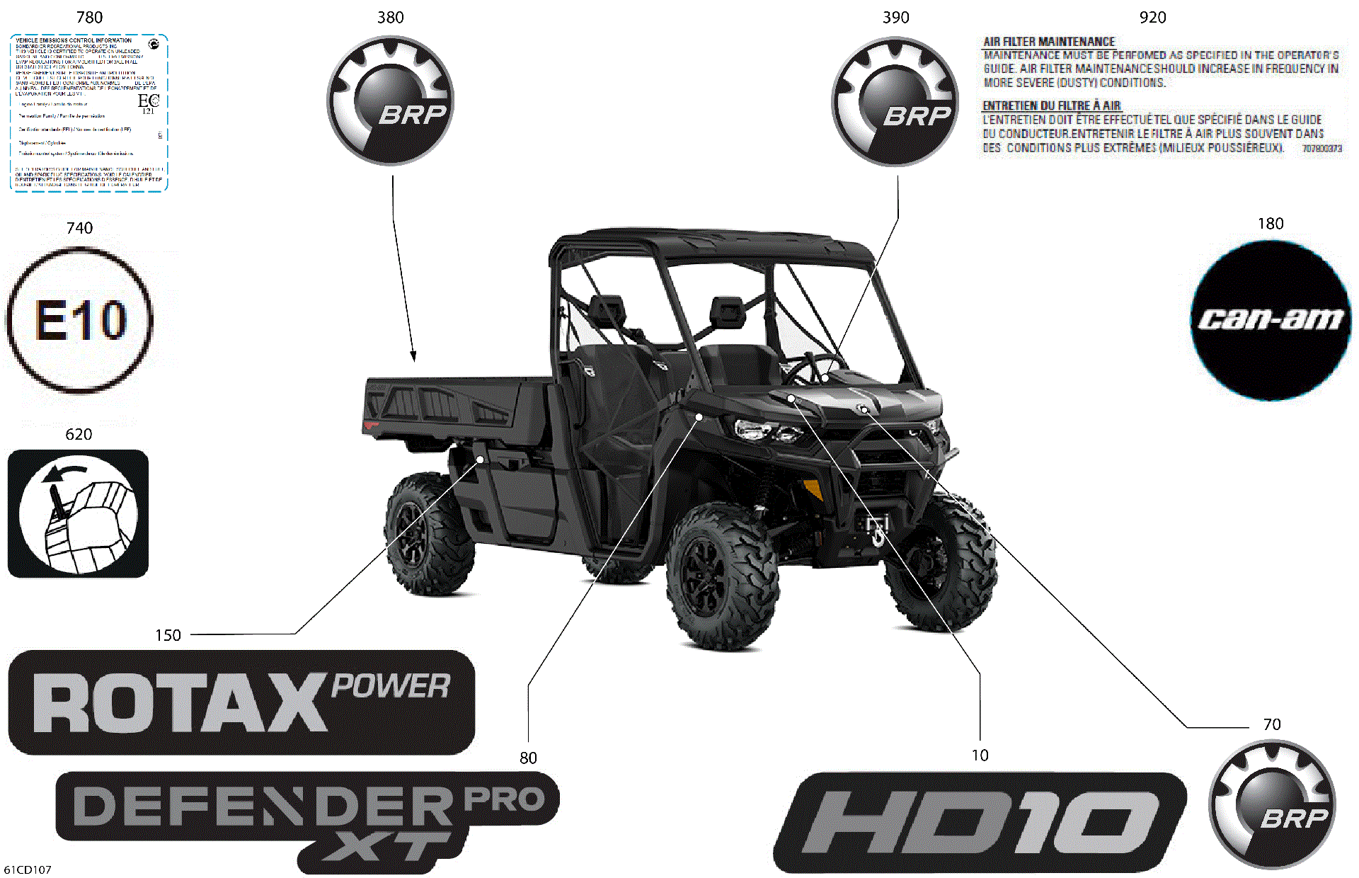 An Image of a Genuine Can-Am Parts Schematic Diagram showing the schematic - BODY - DECALS