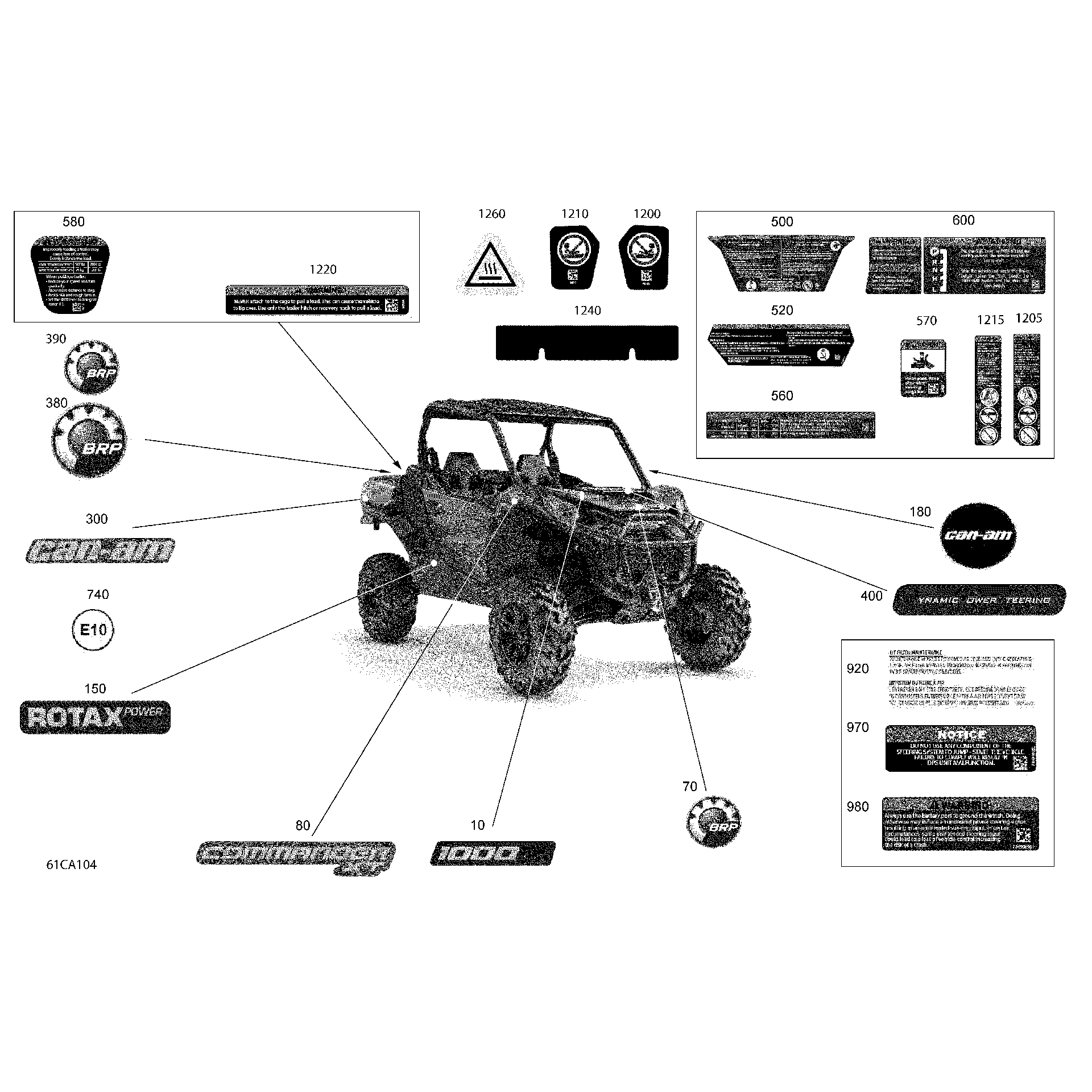 An Image of a Genuine Can-Am Parts Schematic Diagram showing the schematic - BODY - DECALS - XT