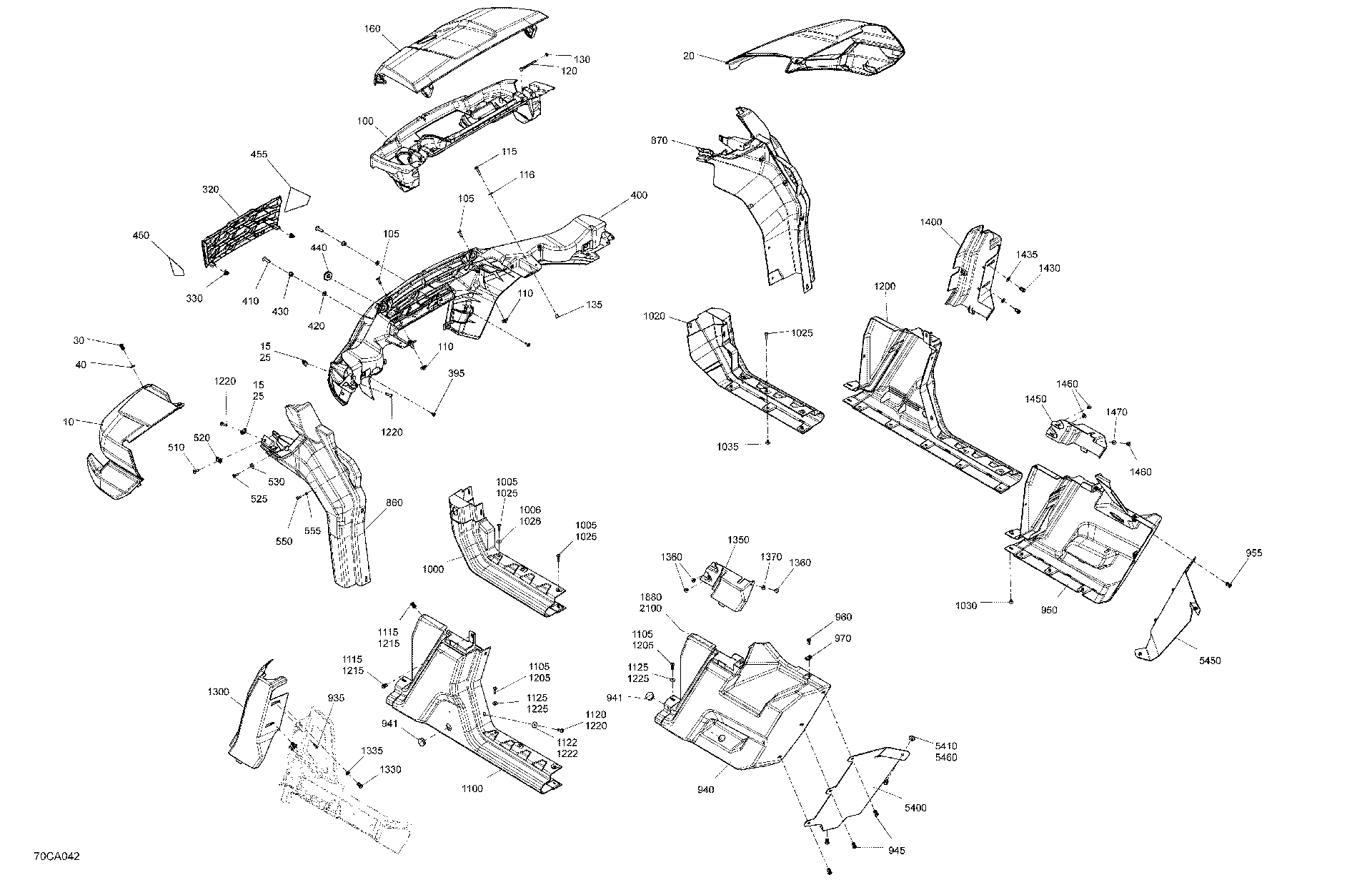 An Image of a Genuine Can-Am Parts Schematic Diagram showing the schematic - BODY - SYSTEM