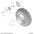 WHEELS: FRONT TIRE AND BRAKE DISC - 2021 POLARIS ACE 150 EFI