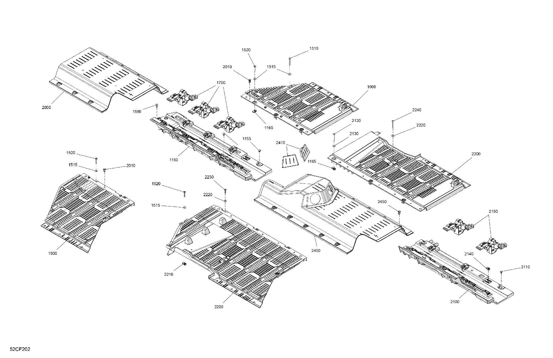 An Image of a Genuine Can-Am Parts Schematic Diagram showing the schematic - CAB INTERIOR - FLOOR