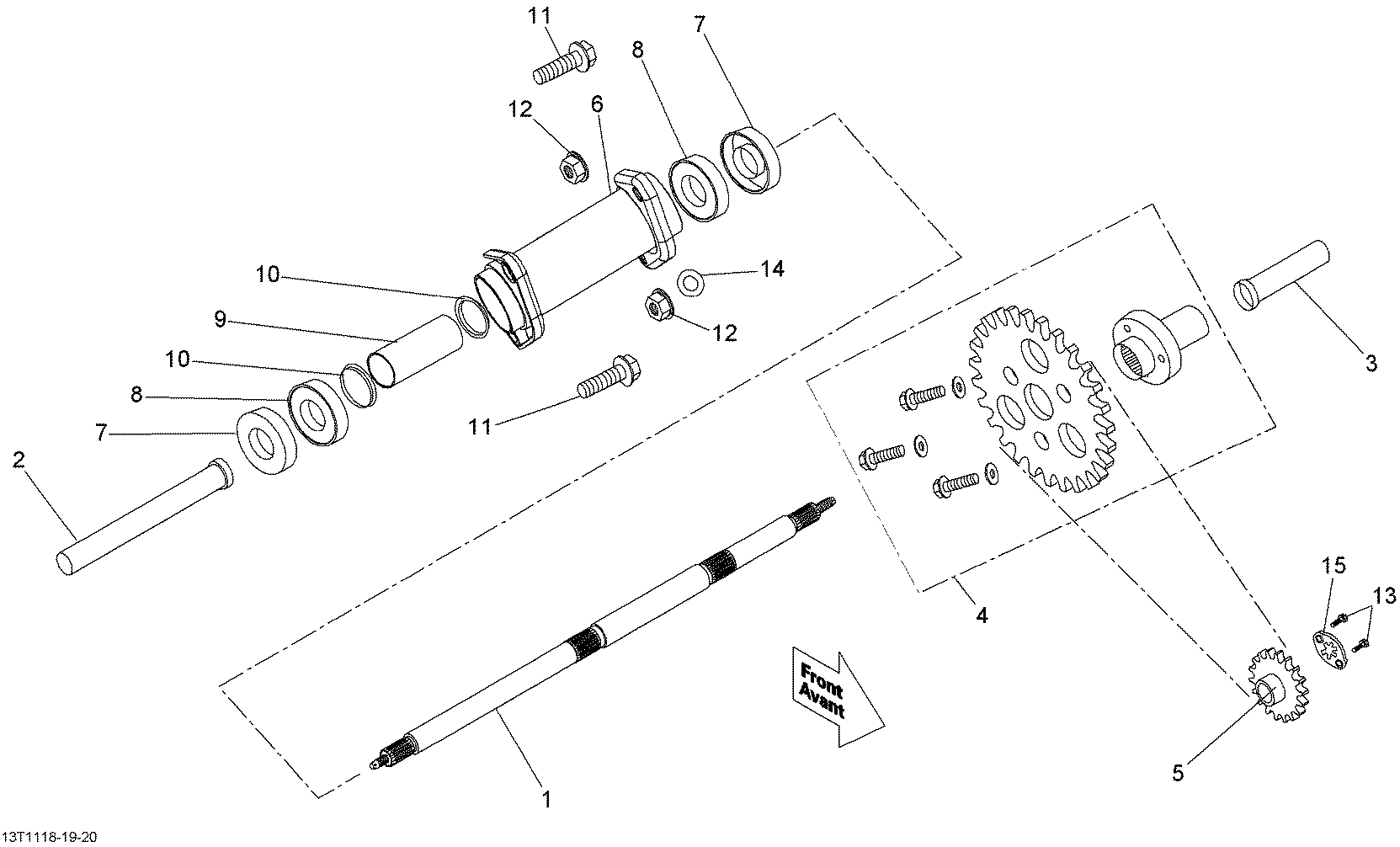 An Image of a Genuine Can-Am Parts Schematic Diagram showing the schematic - DRIVE SYSTEM REAR