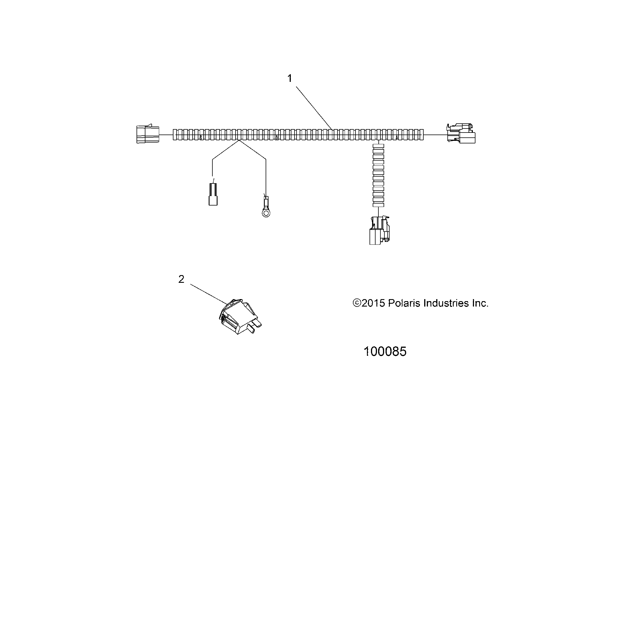 An Image of a Genuine Polaris Parts Schematic Diagram showing the schematic - ELECTRICAL: WORKLIGHT HARNESS - 2016 POLARIS SPORTSMAN XP 1000
