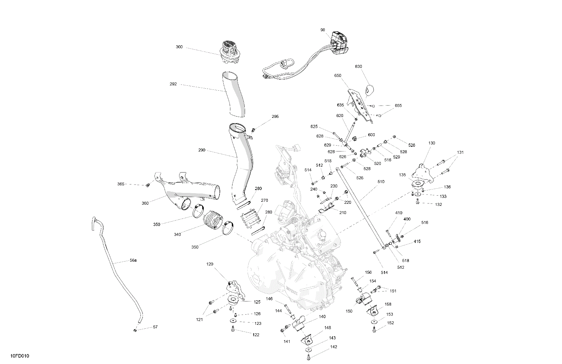 An Image of a Genuine Can-Am Parts Schematic Diagram showing the schematic - ENGINE - SYSTEM