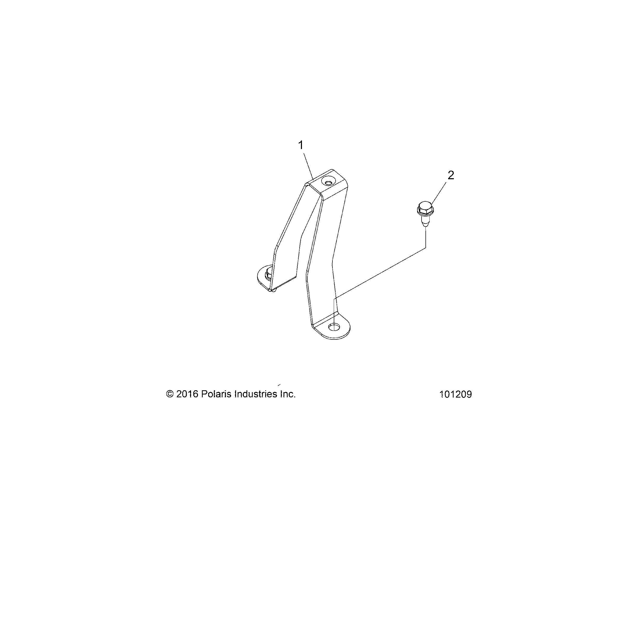 An Image of a Genuine Polaris Parts Schematic Diagram showing the schematic - CHASSIS: FUEL TANK SUPPORT BRACKET - 2018 POLARIS SPORTSMAN 570 EFI X2 EPS