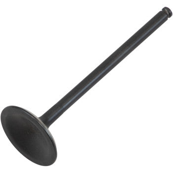 Black metal exhaust valve with a flat circular head and long slim stem.