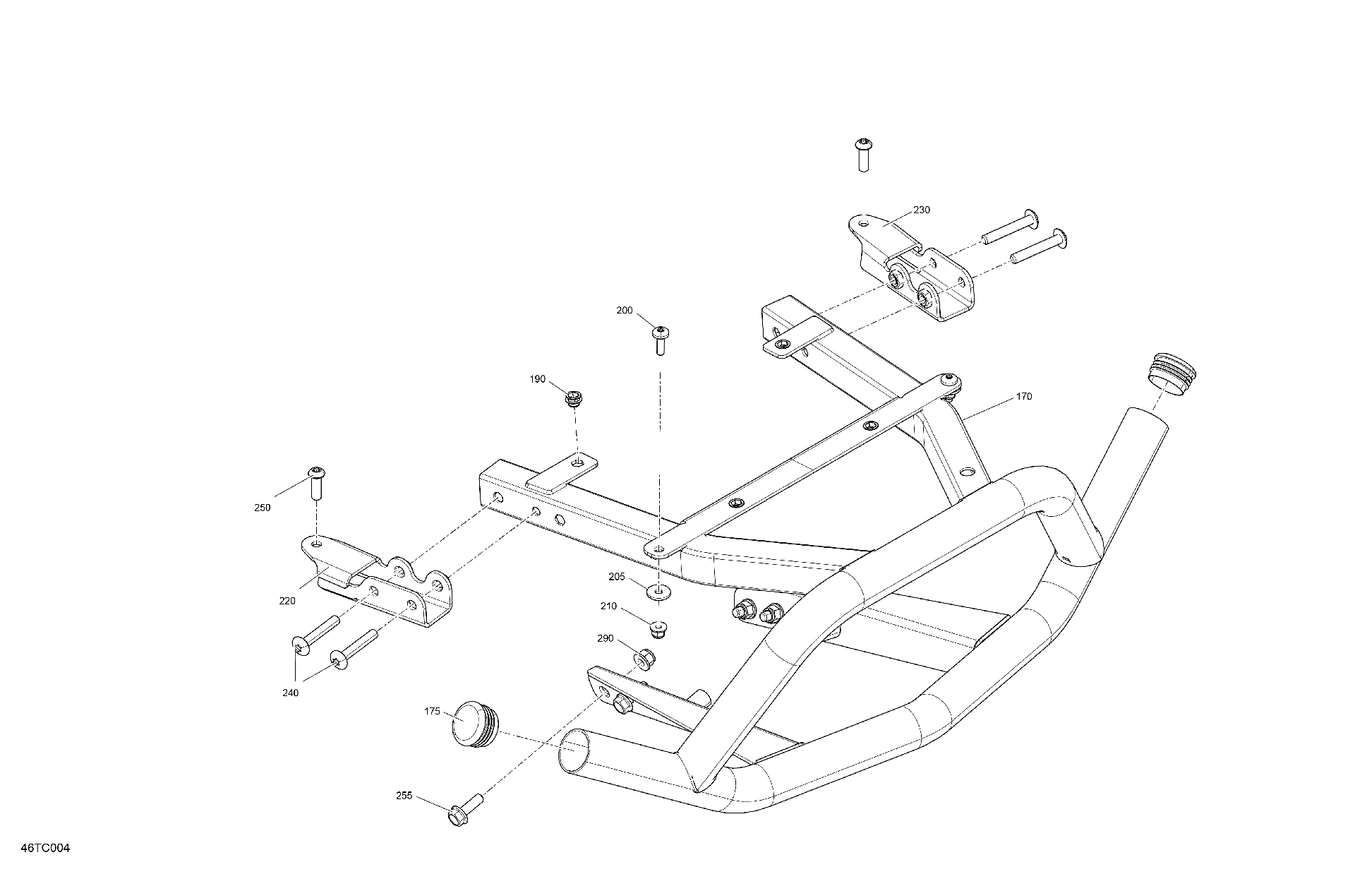 An Image of a Genuine Can-Am Parts Schematic Diagram showing the schematic - BODY - REAR BUMPER