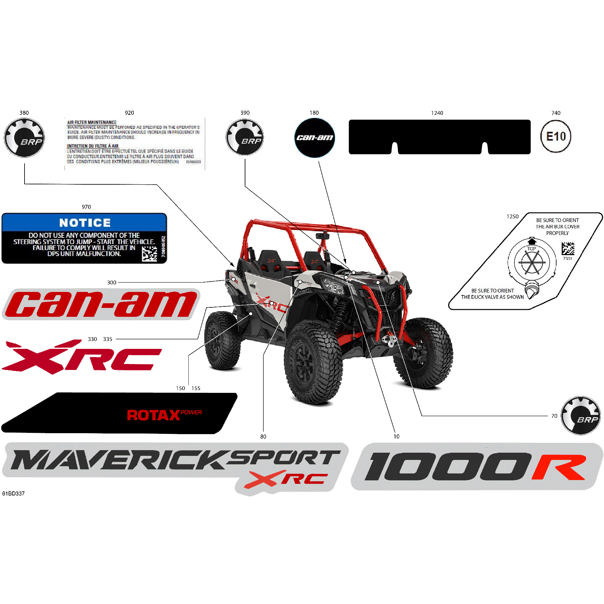 An Image of a Genuine Can-Am Parts Schematic Diagram showing the schematic - BODY - DECALS