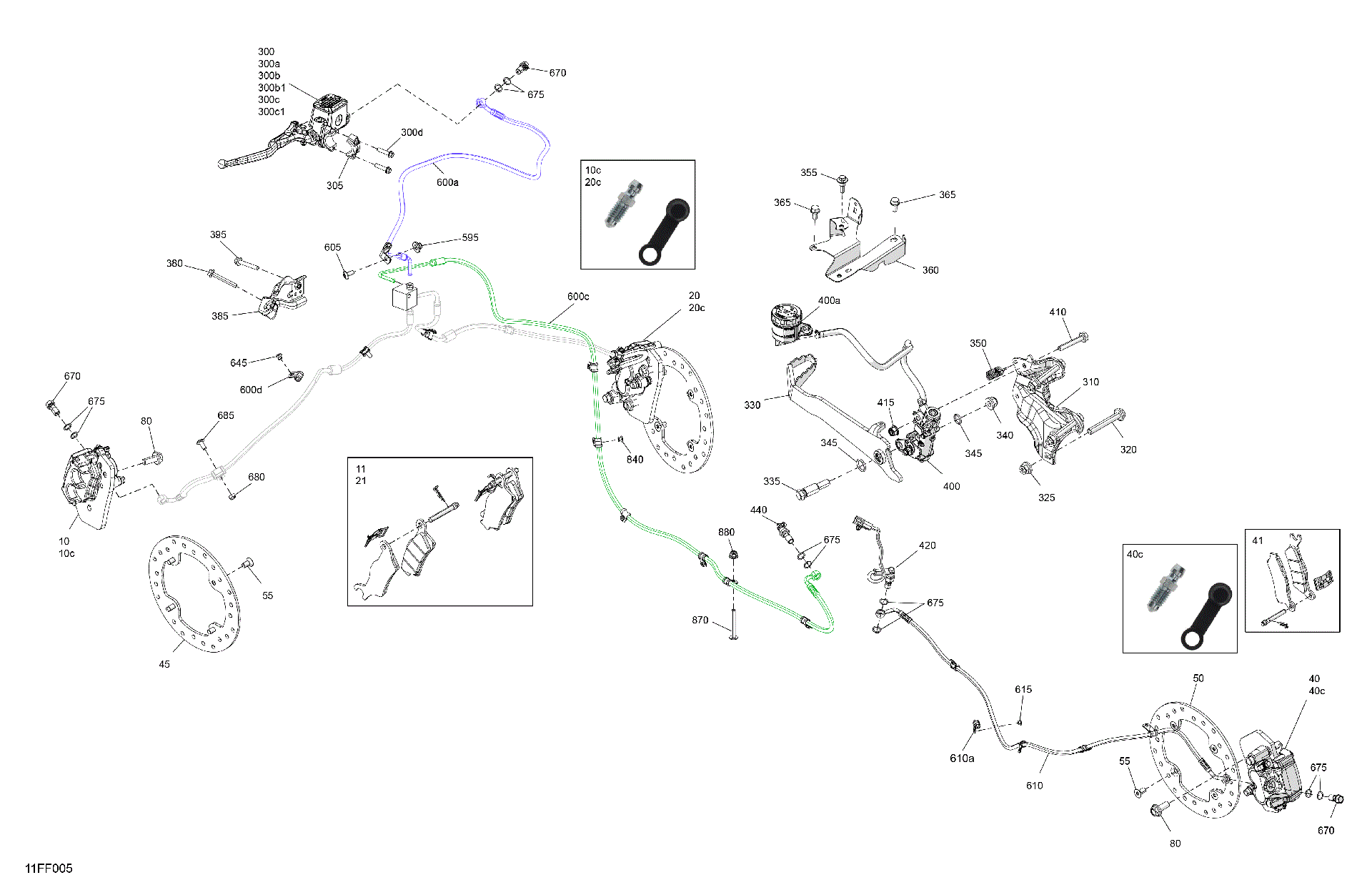 An Image of a Genuine Can-Am Parts Schematic Diagram showing the schematic - MECHANIC - BRAKE SYSTEM
